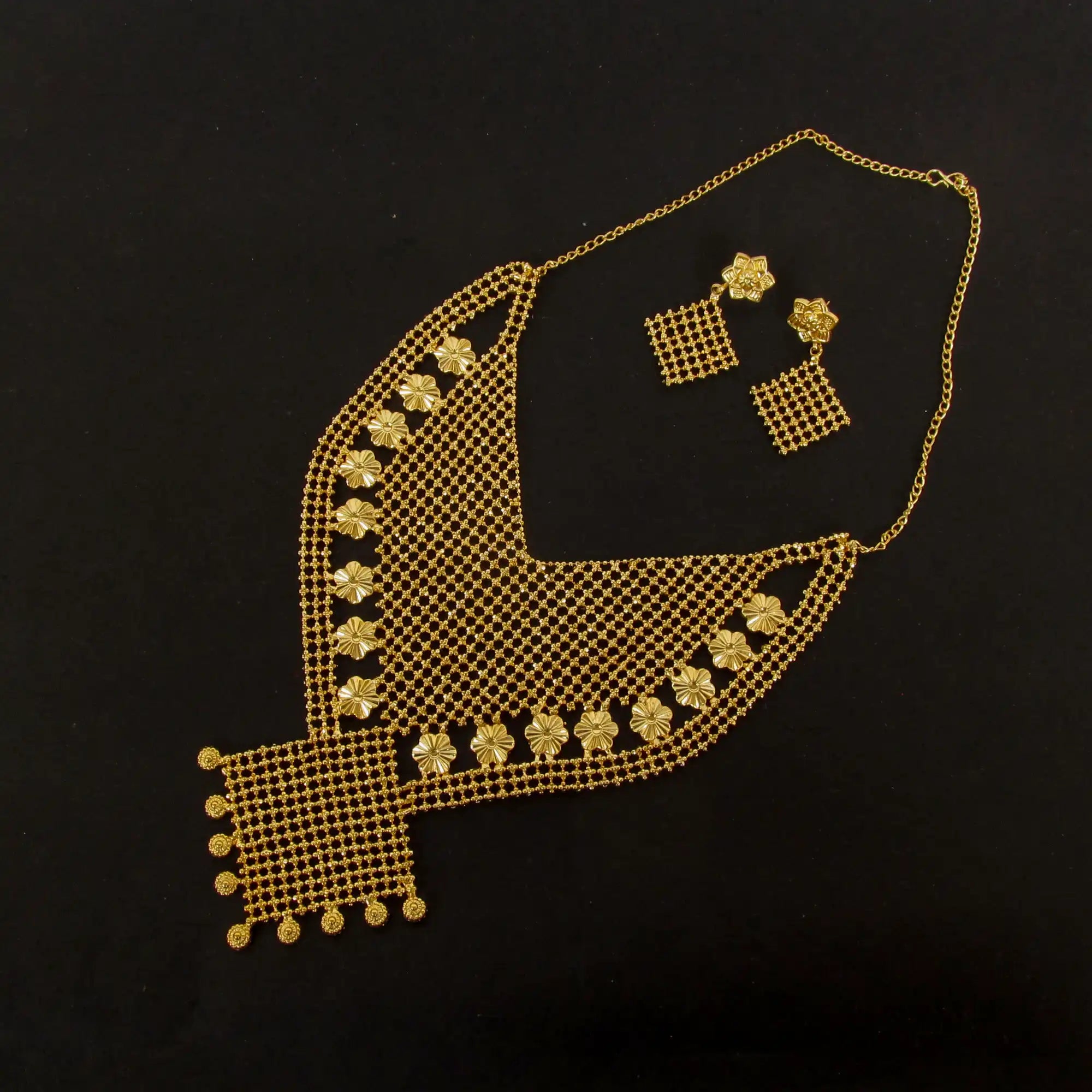 Long Necklace set, indian women jewelry, dubai weddings set, gold-plated necklace set, gold-plated indian jewelry