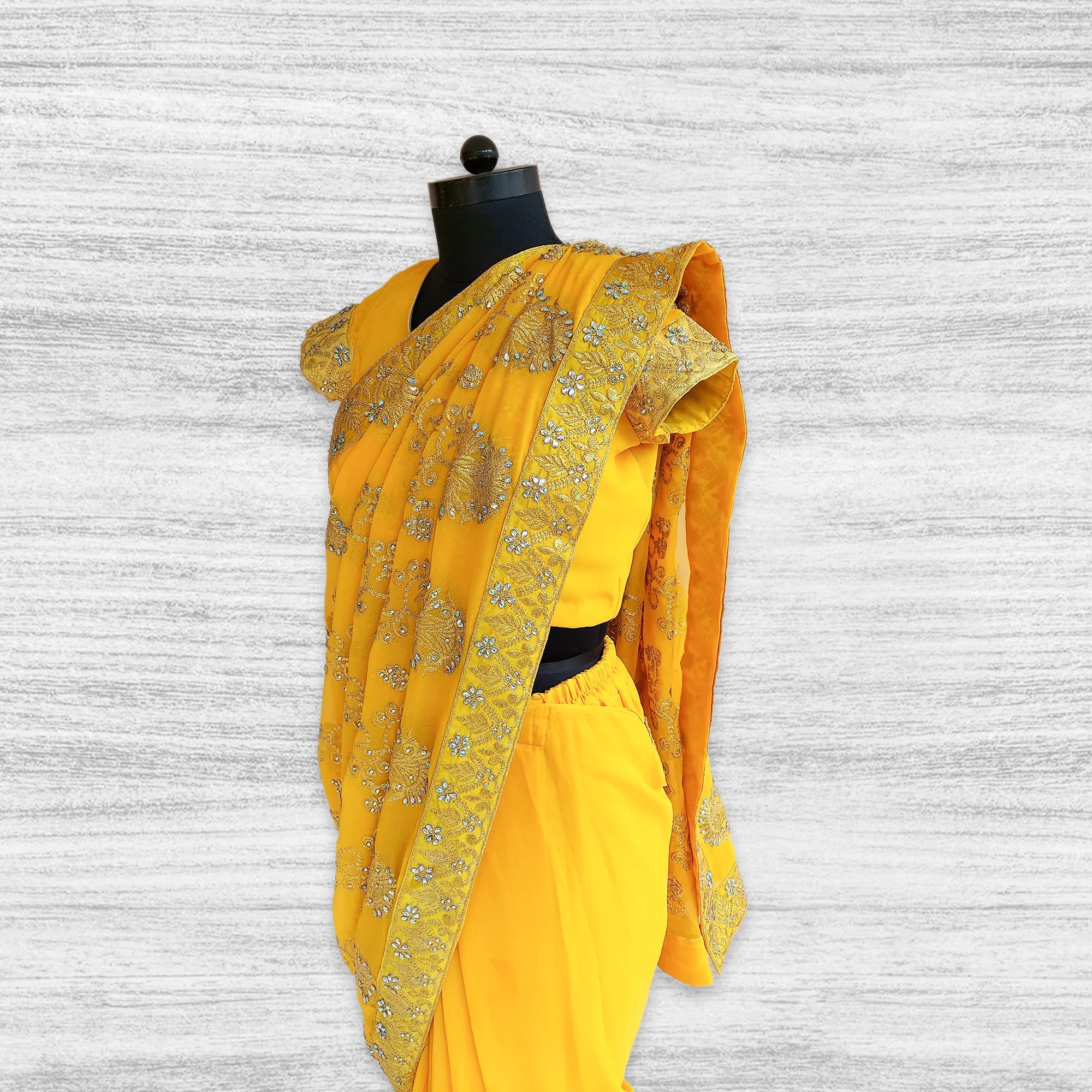 Yellow Ready-to-Wear Designer Saree S 13