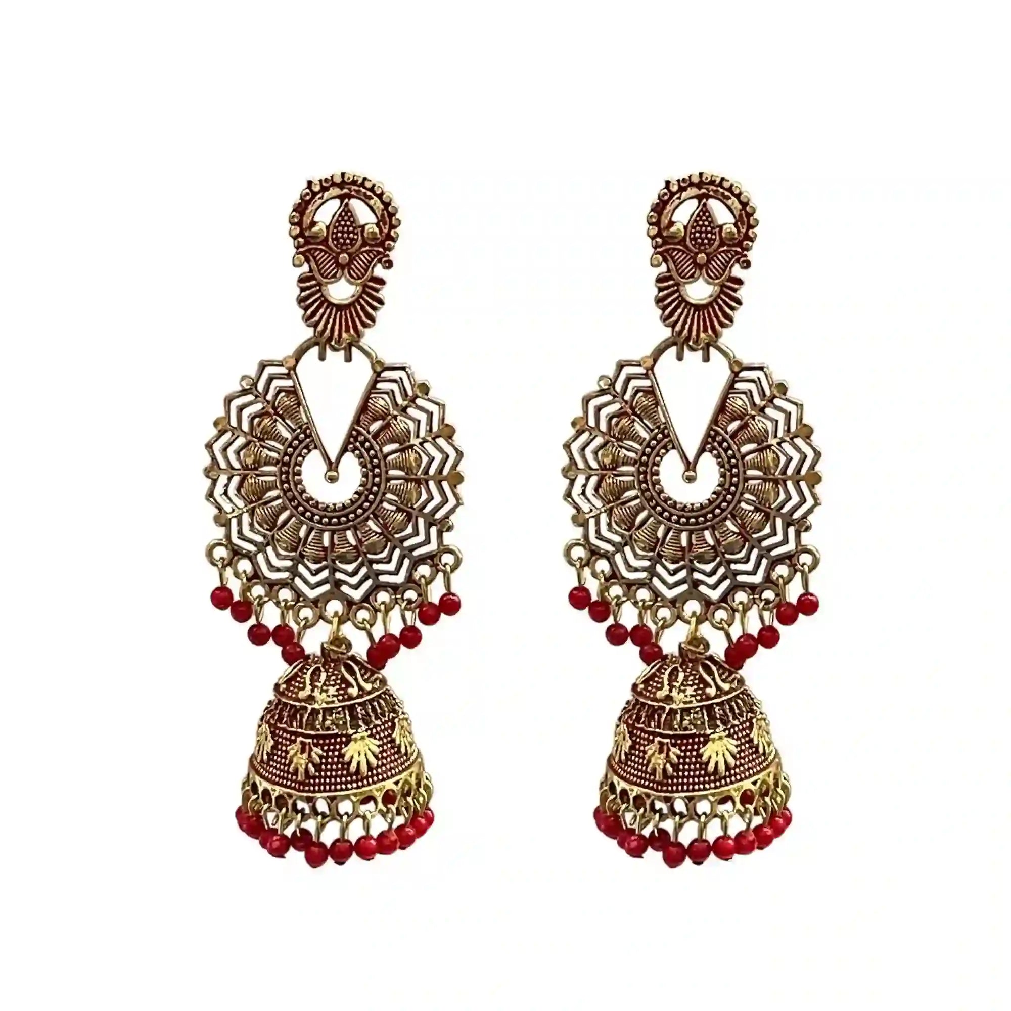 Long Chandbali Traditional Jhumka Earrings IJMCE 11