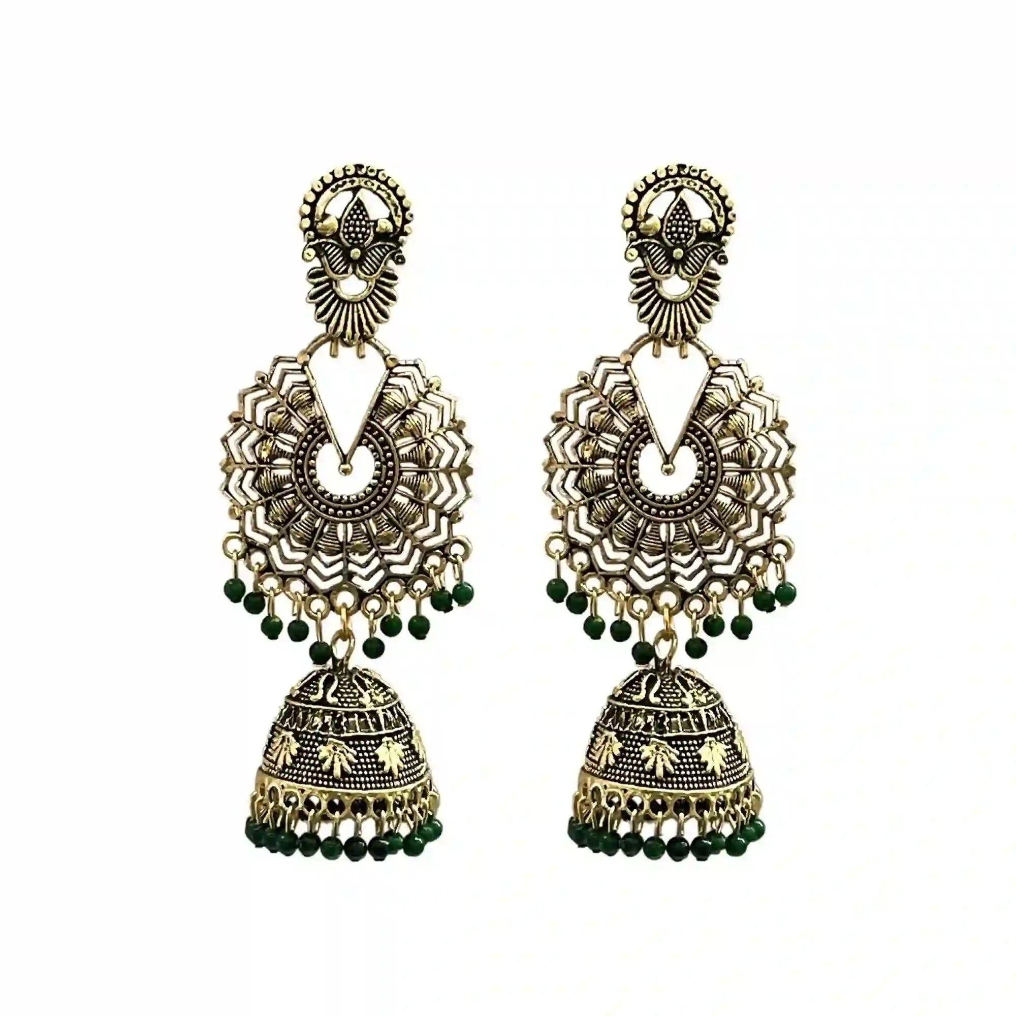 chandbali jhumka earrings, wedding outfit earrings, long earring. bridal gift
