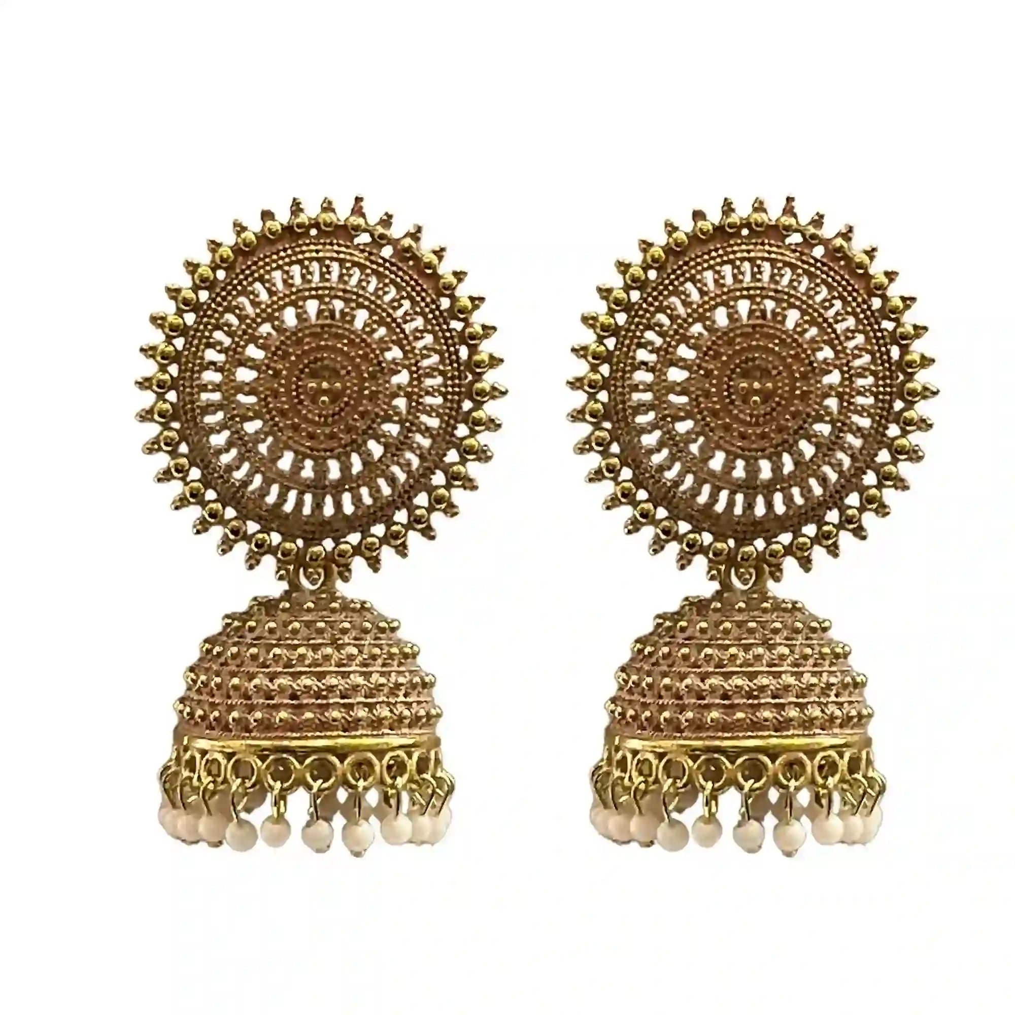 Stylish Big Studded Traditional Jhumka Earrings IJMCE 08
