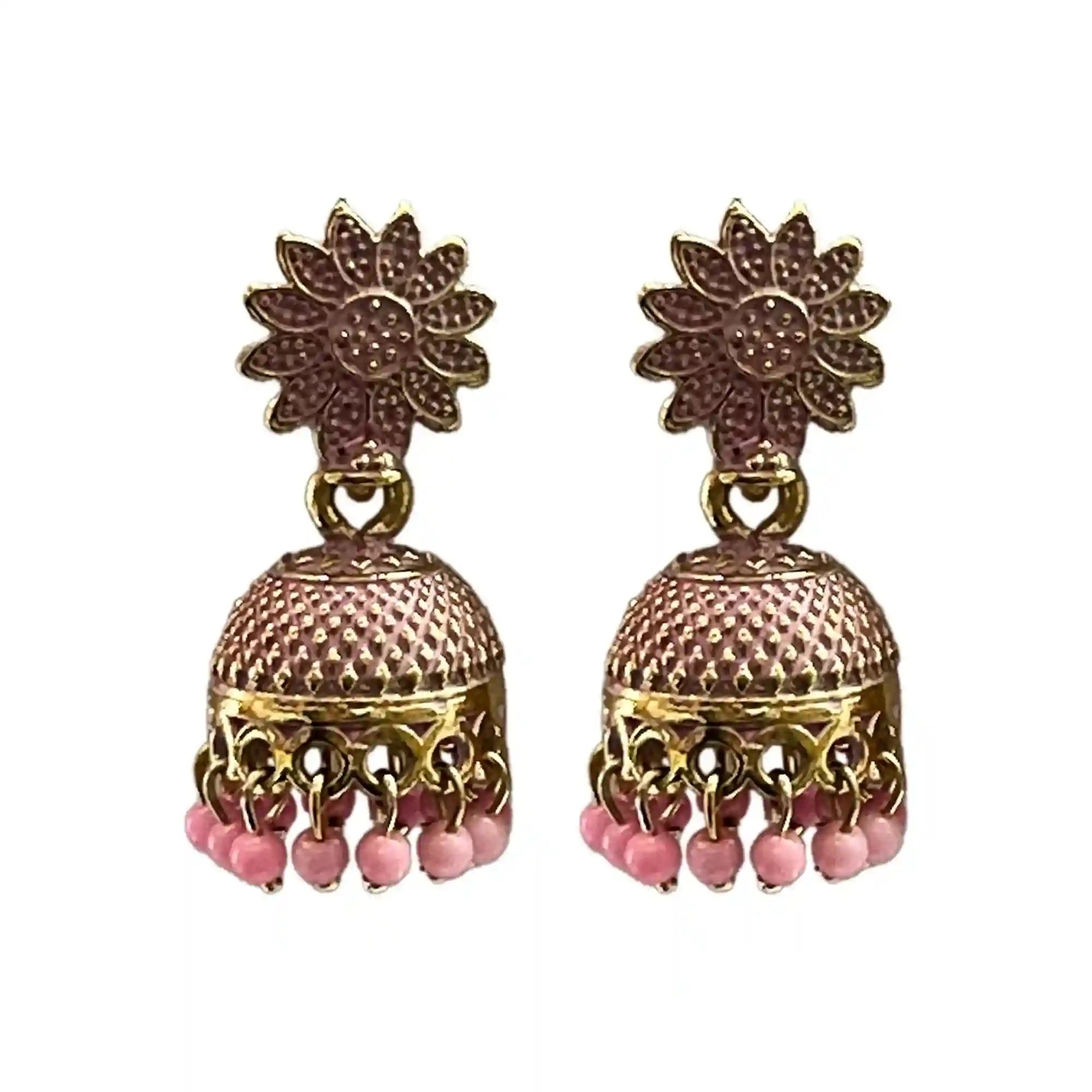Flower Design Traditional Jhumka Earrings IJMCE 15