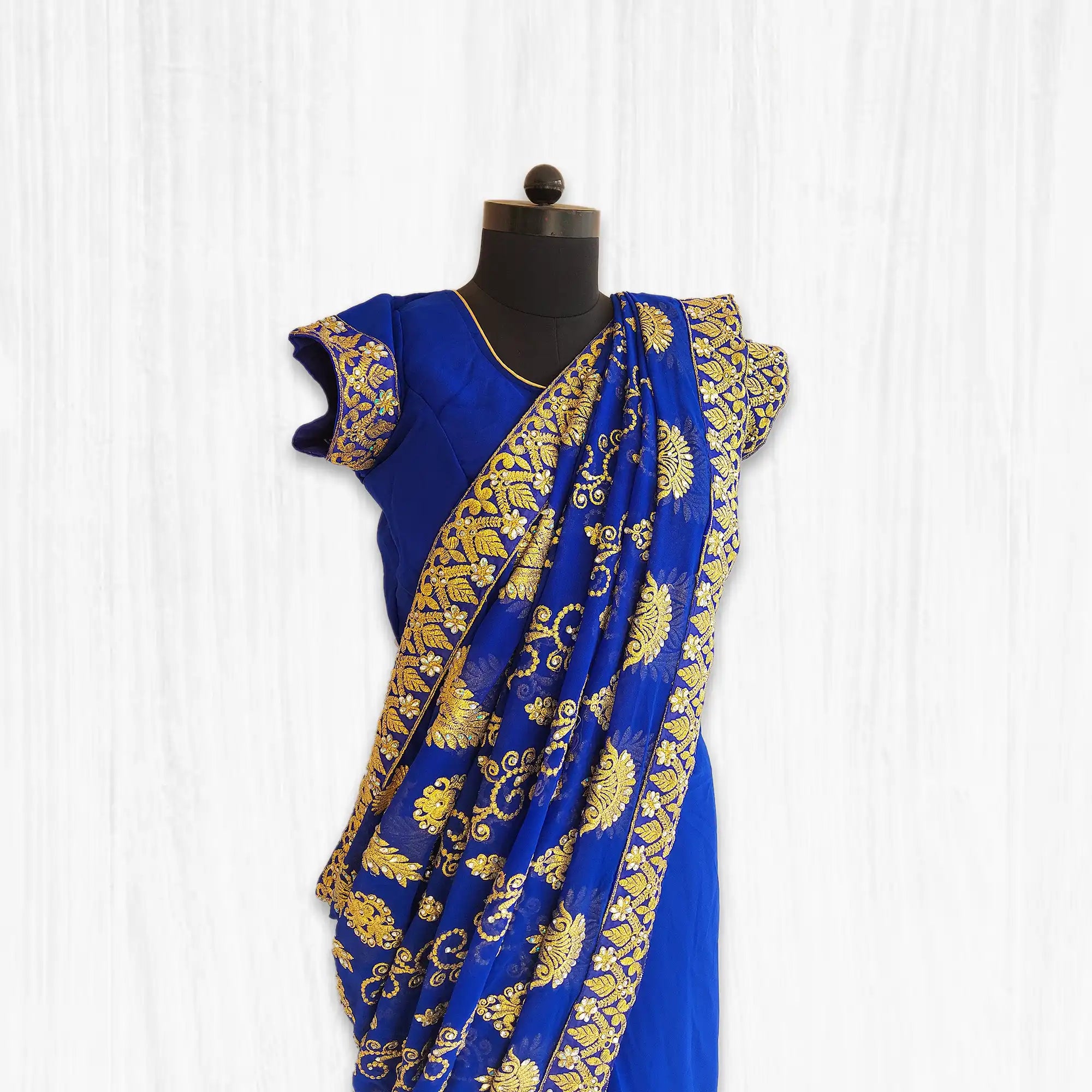 Ready to wear saree, chiffon embroidery saree, indian wedding saree, one minute saree, indian jewelry mall
