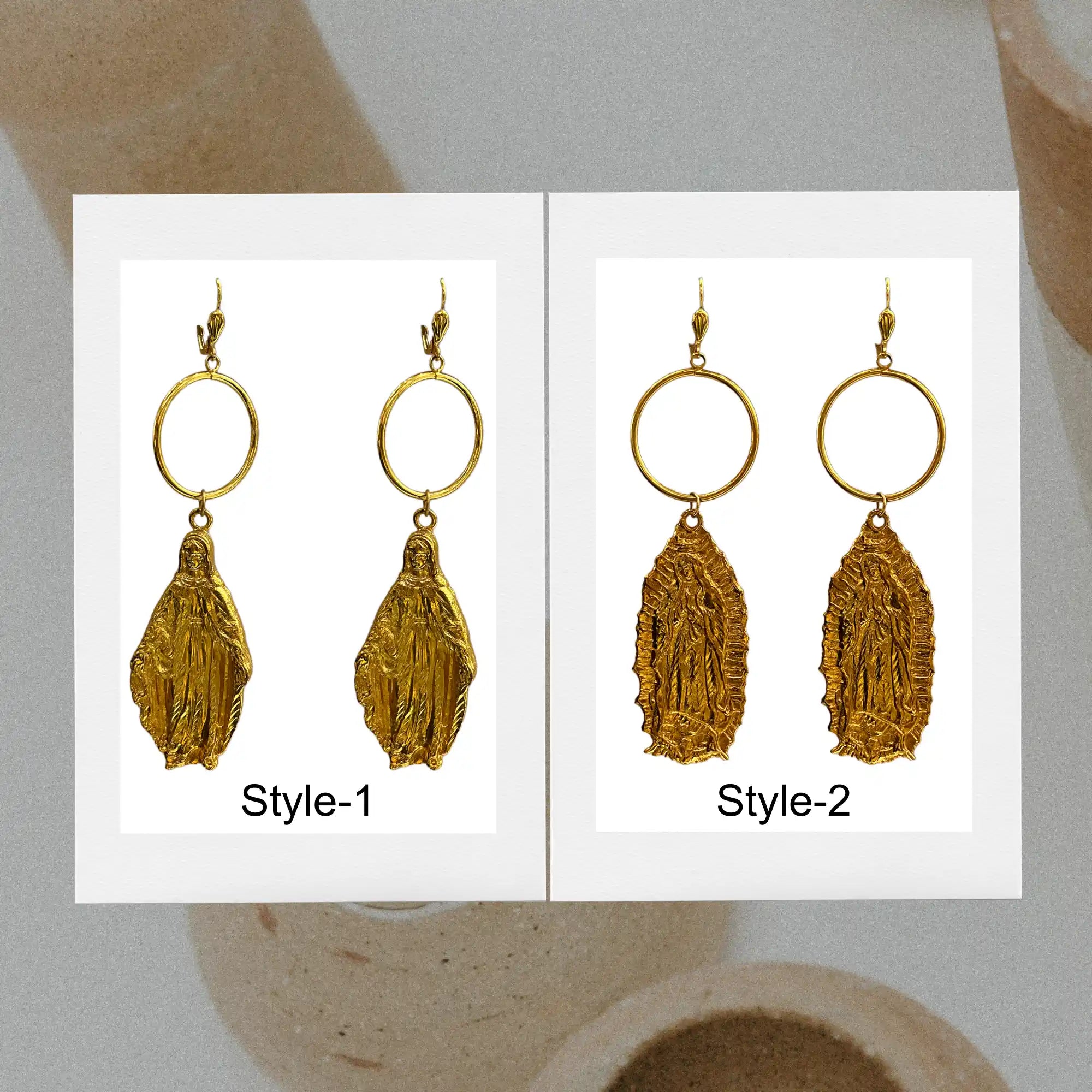 Mother Mary Gold-Plated Earrings