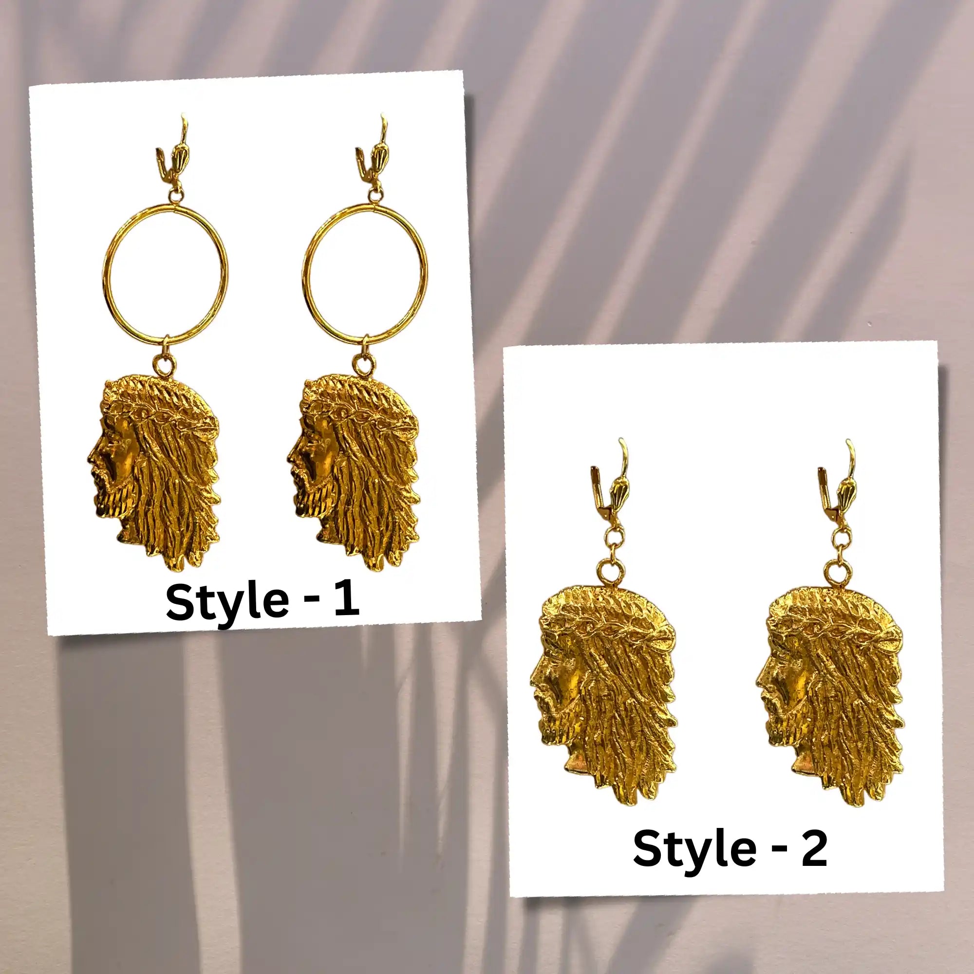 gold-plated earrings, jesus lord earrings, women's festival earrings