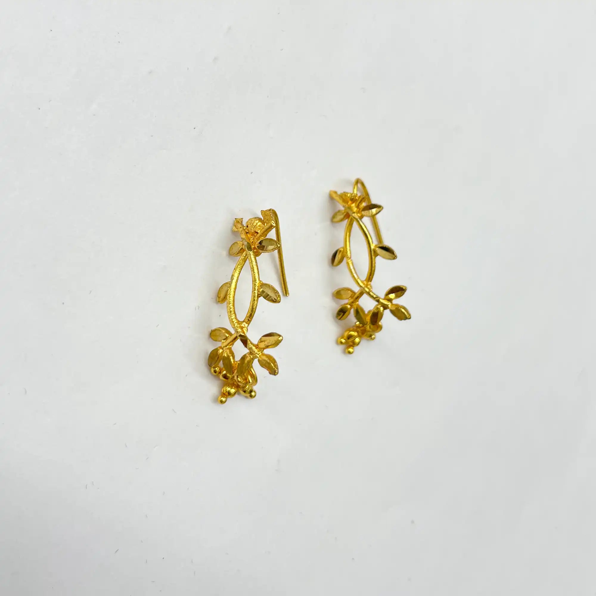 Unique Tree Leaf Golden Earrings IJMGE 144