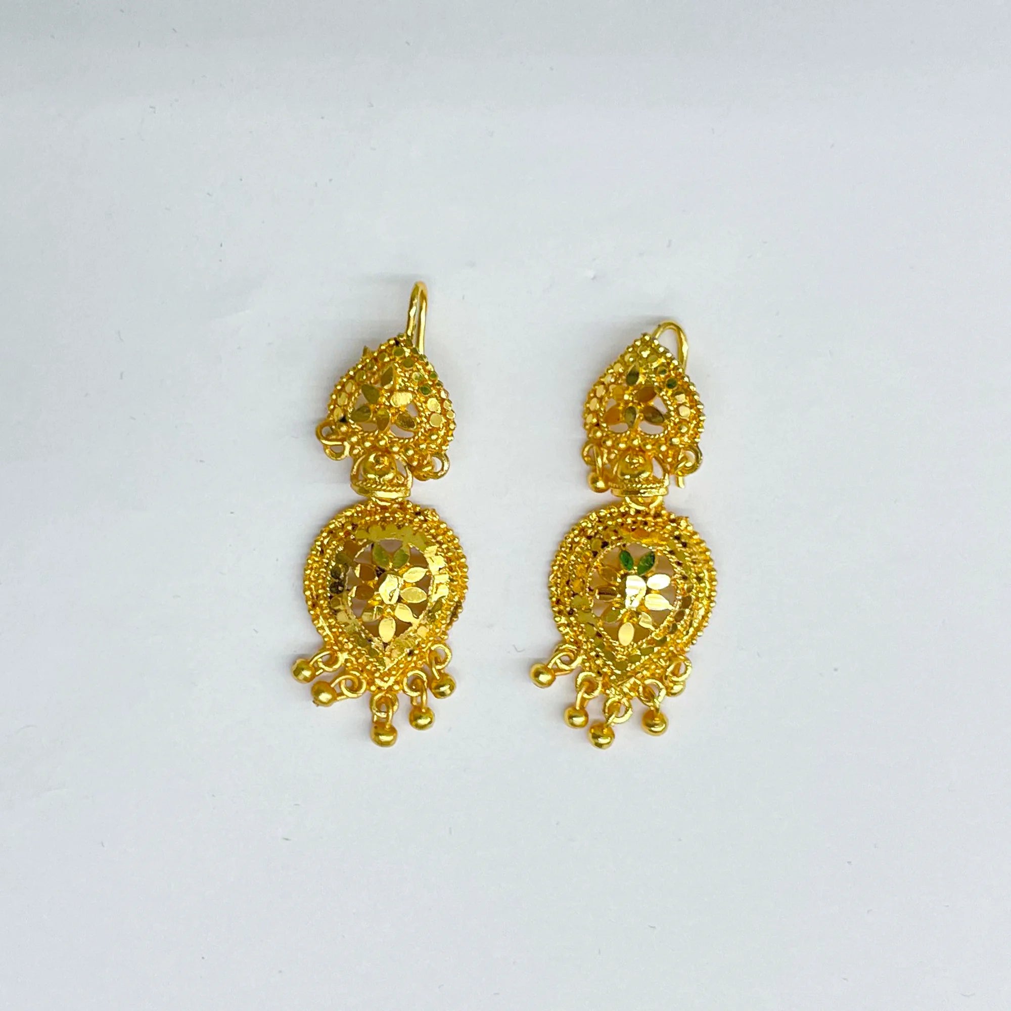 Leaf Gold Drop Earrings for Women IJMGE 117