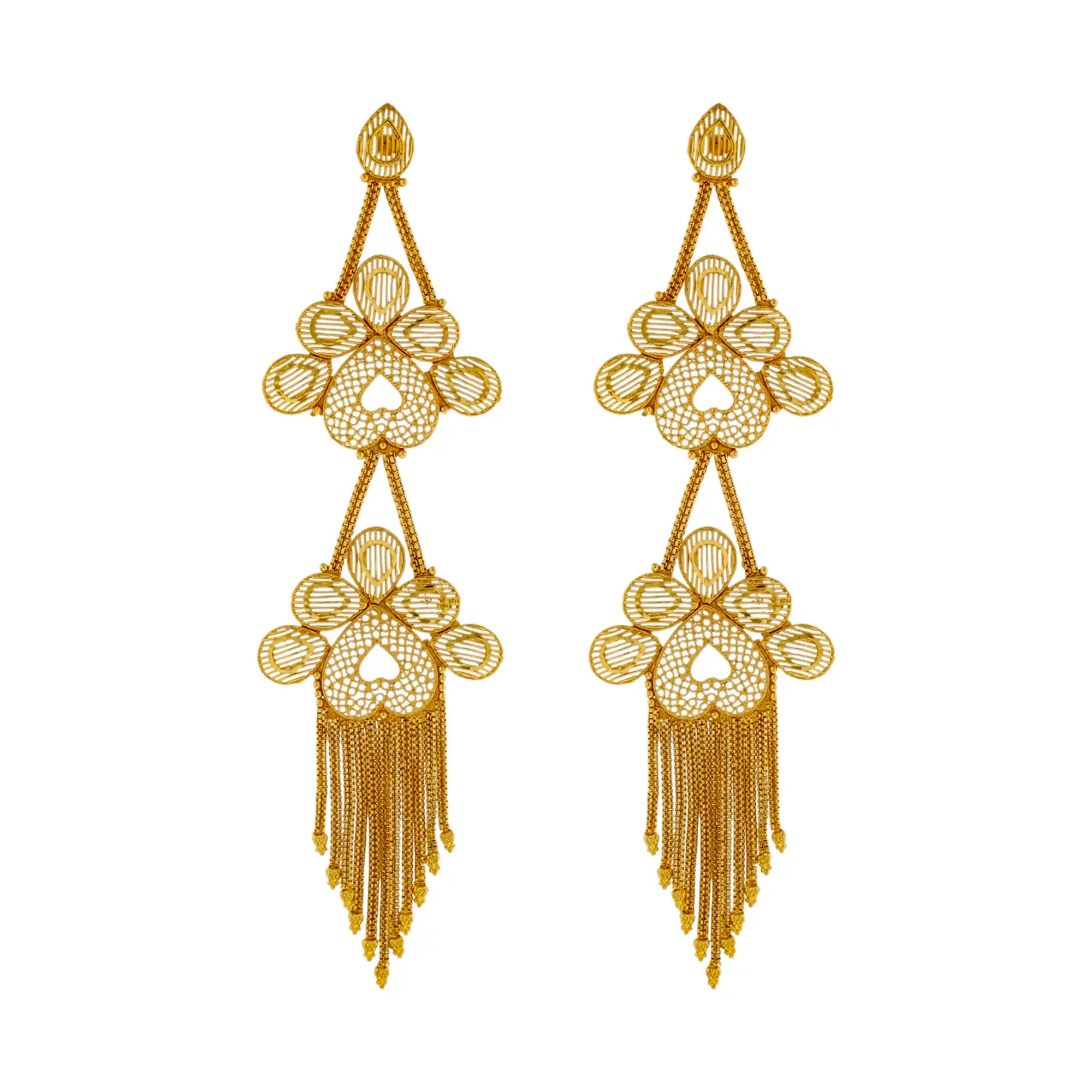 Dubai Gold Long Designer Earrings SME 11