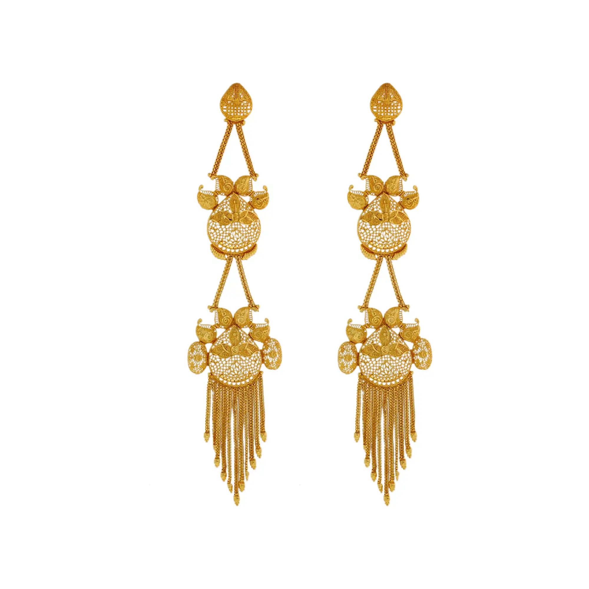 Gold-Plated Jewelry, women's statement earrings, gold-plated earrings, indian jewelry mall, Afghani earrings