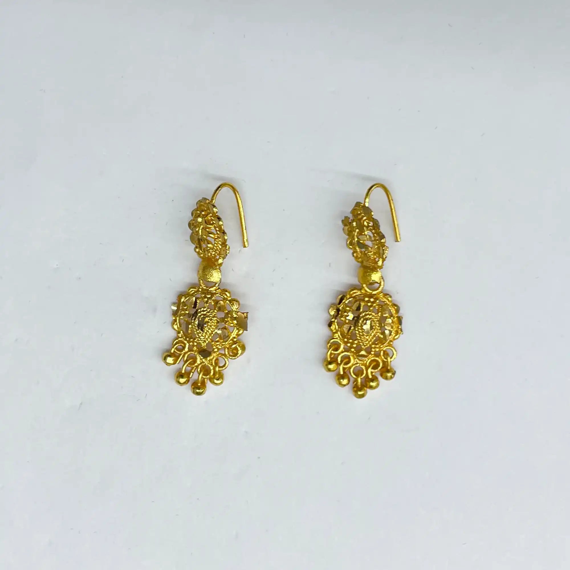 Gold plated dangle earrings IJMGE 66