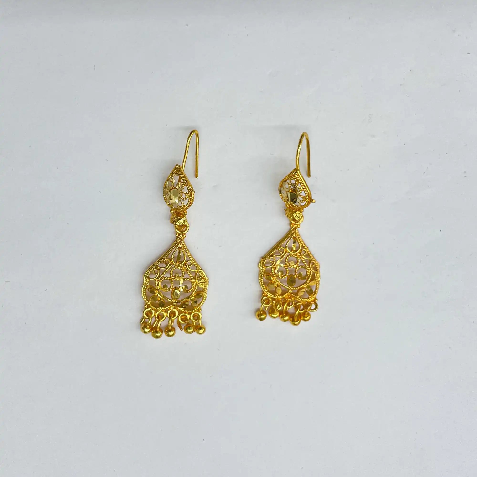 Traditional Gold Floral Party Earrings IJMGE 55