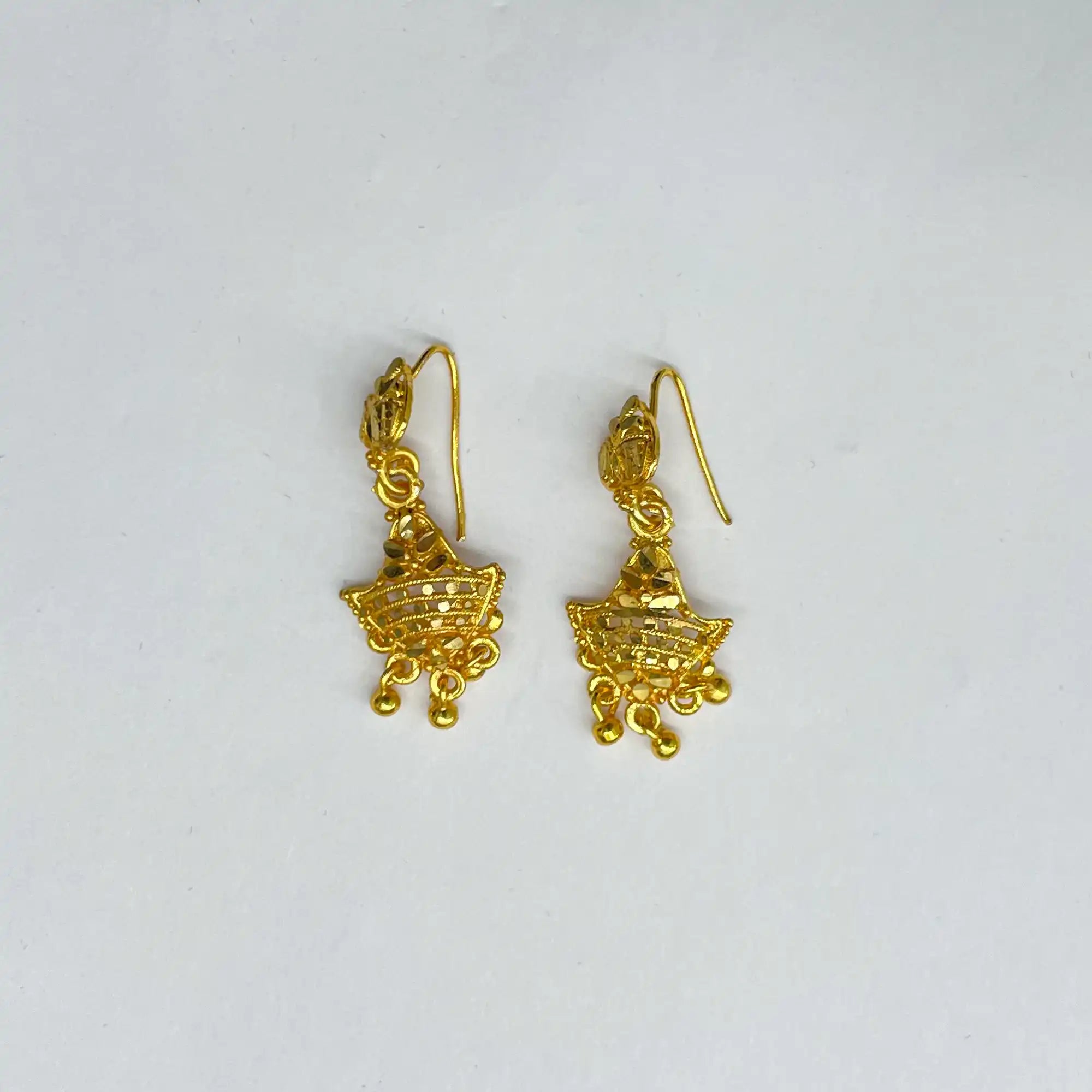 Indian Gold Traditional Drop Earrings IJMGE 45