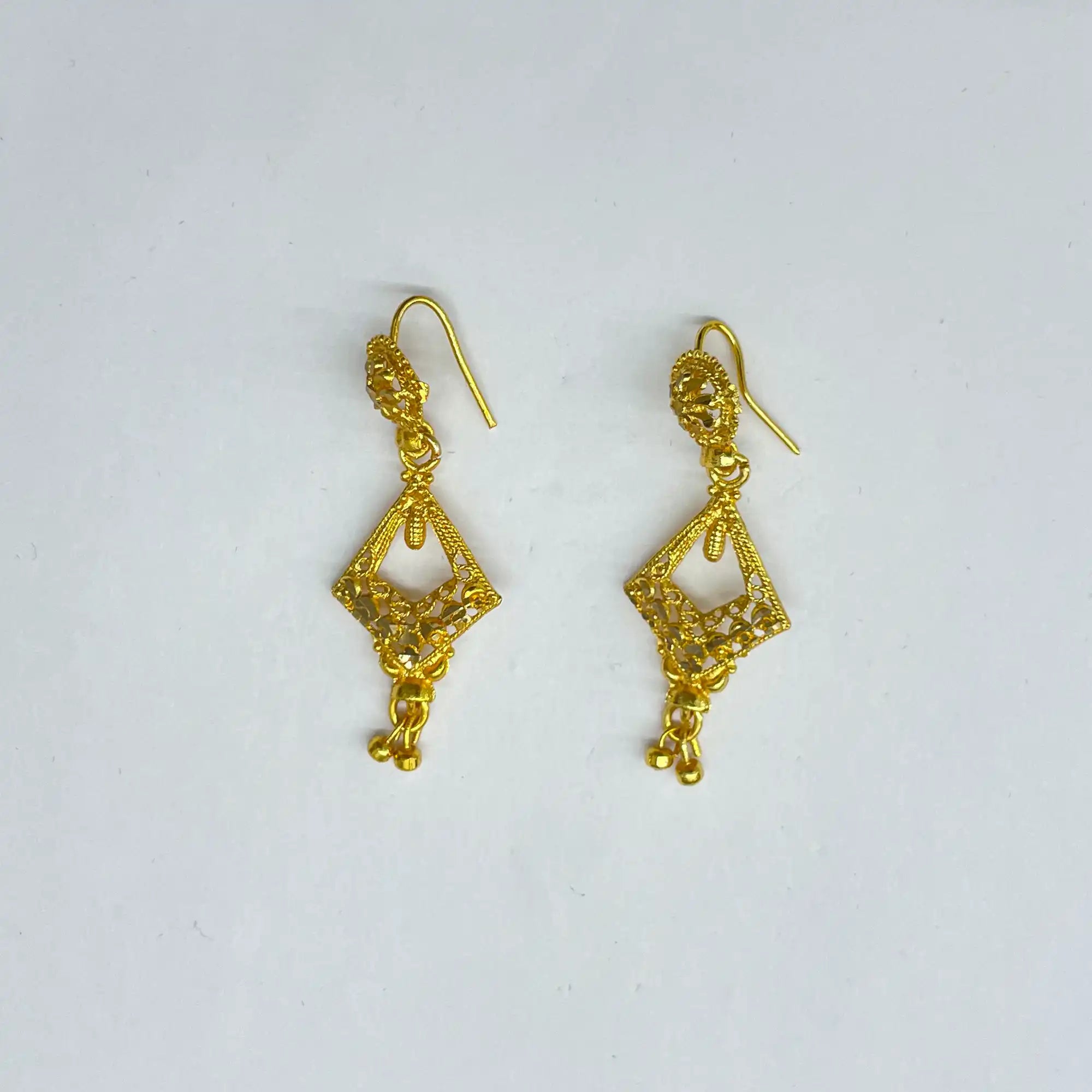 Gold Square Brij Bali Earrings IJMGE 13