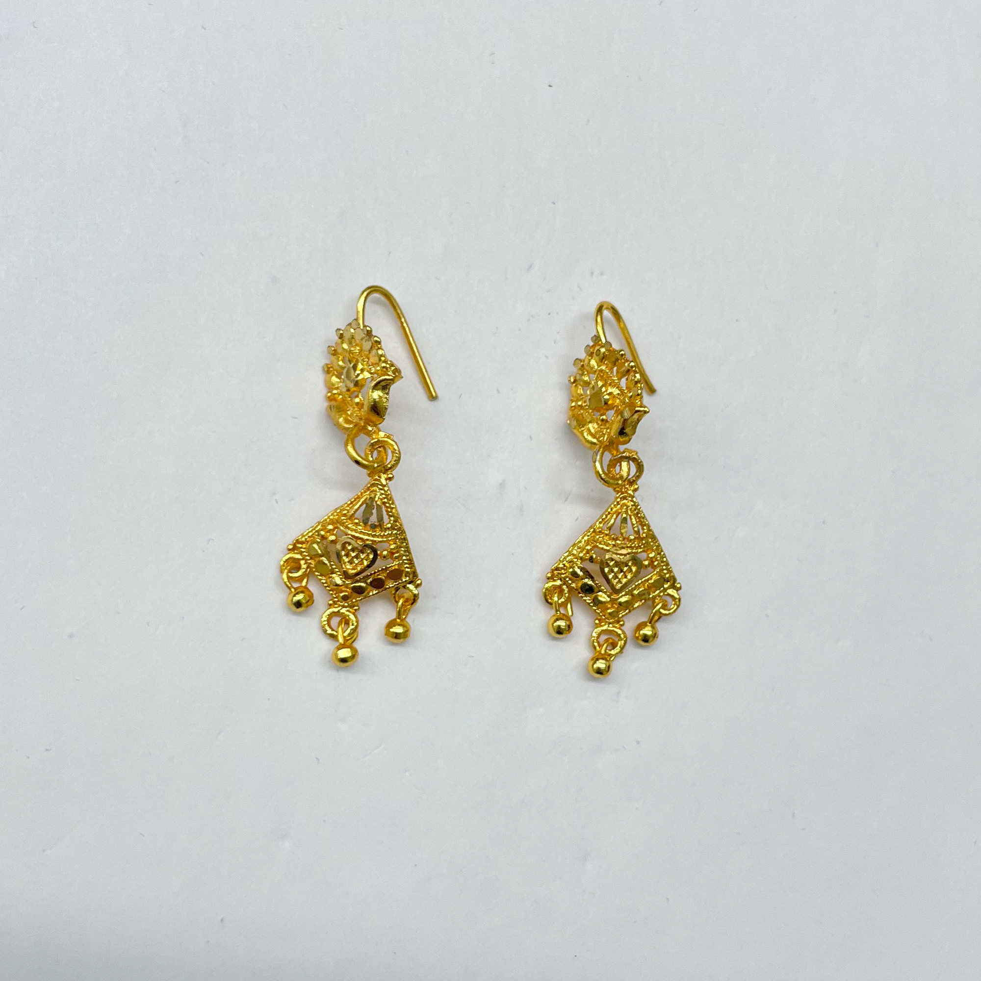 Gold Plated Metal Stud Earrings IJMGE 53