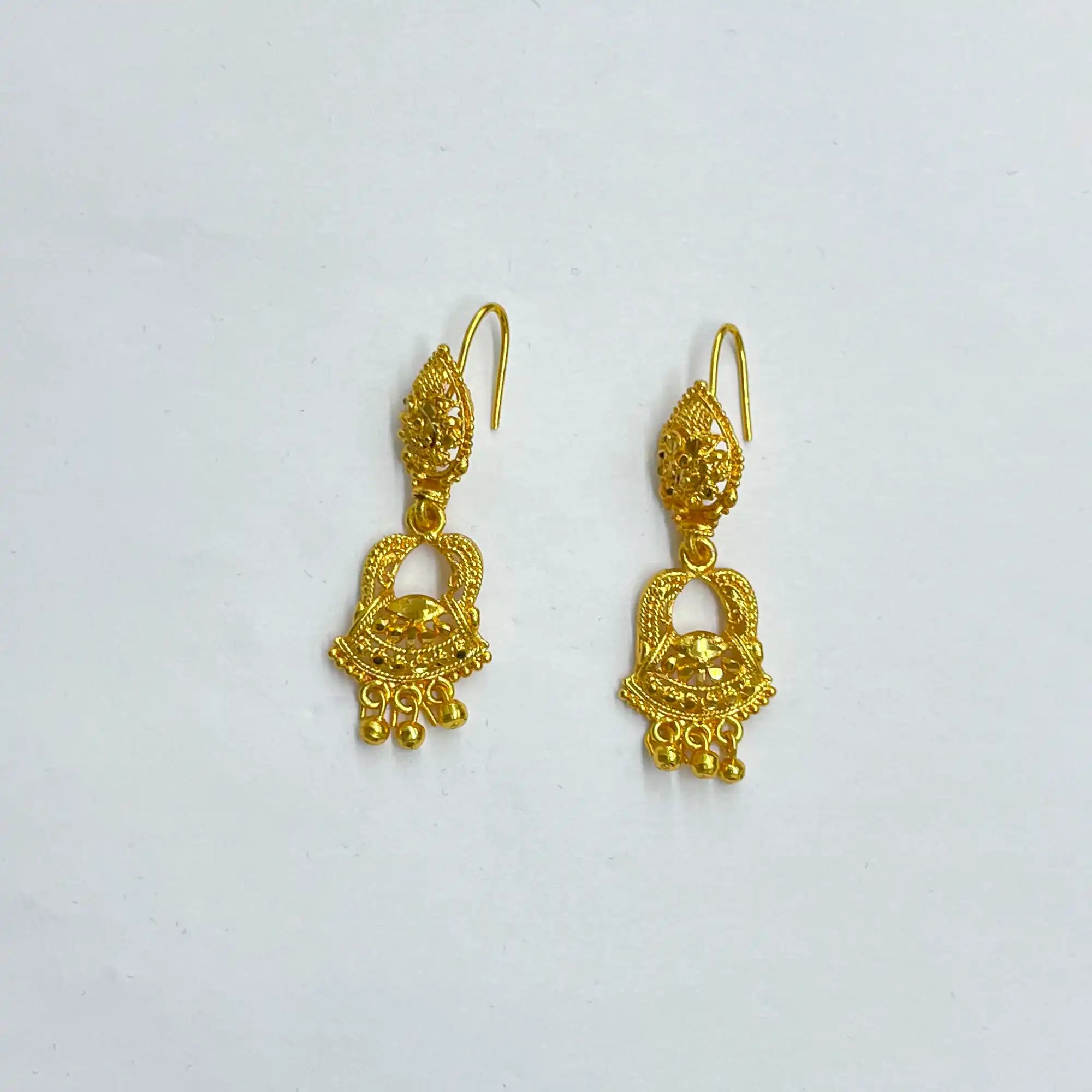 Indian Jewelry Gold Drop Earrings IJMGE 46