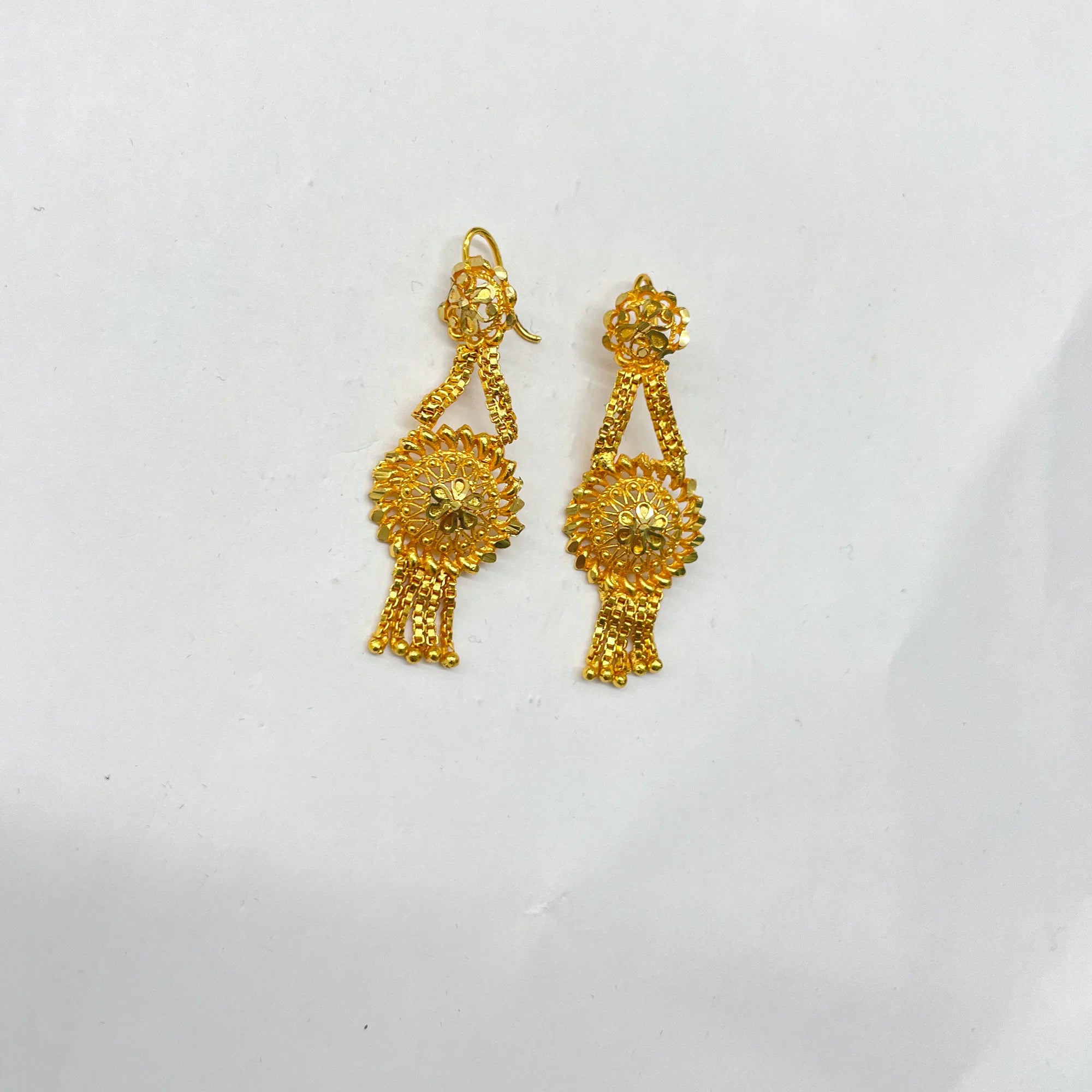 Flower Gold Dangle Earrings for Gift IJMGE 19