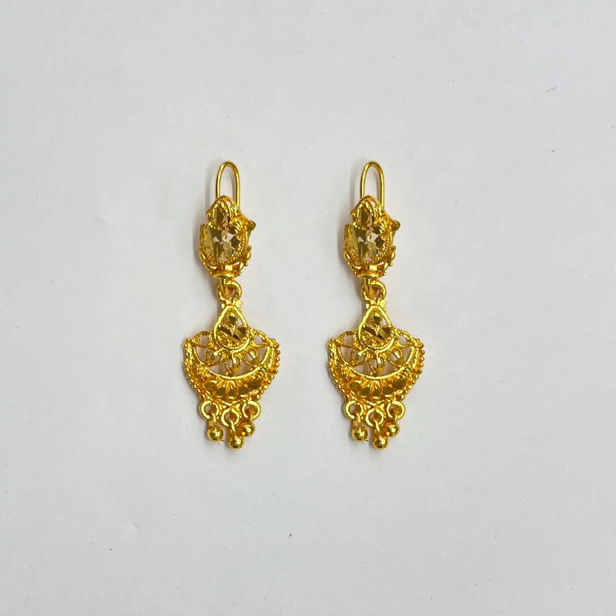 Classic Gold Dangle Earrings IJMGE 101