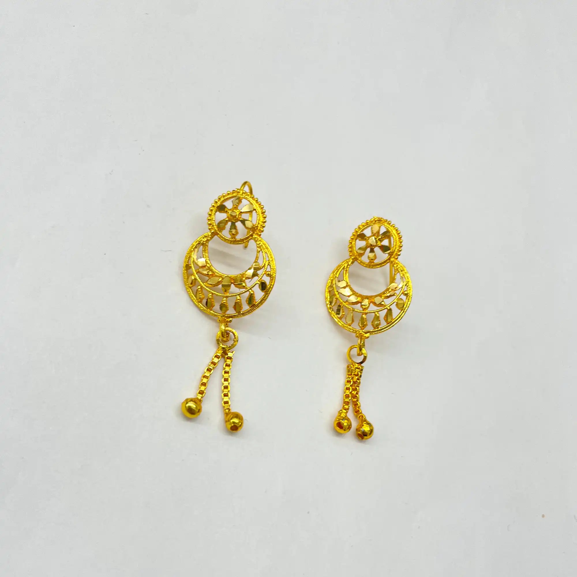 Indian Traditional Gold Dangle Earrings IJMGE 22