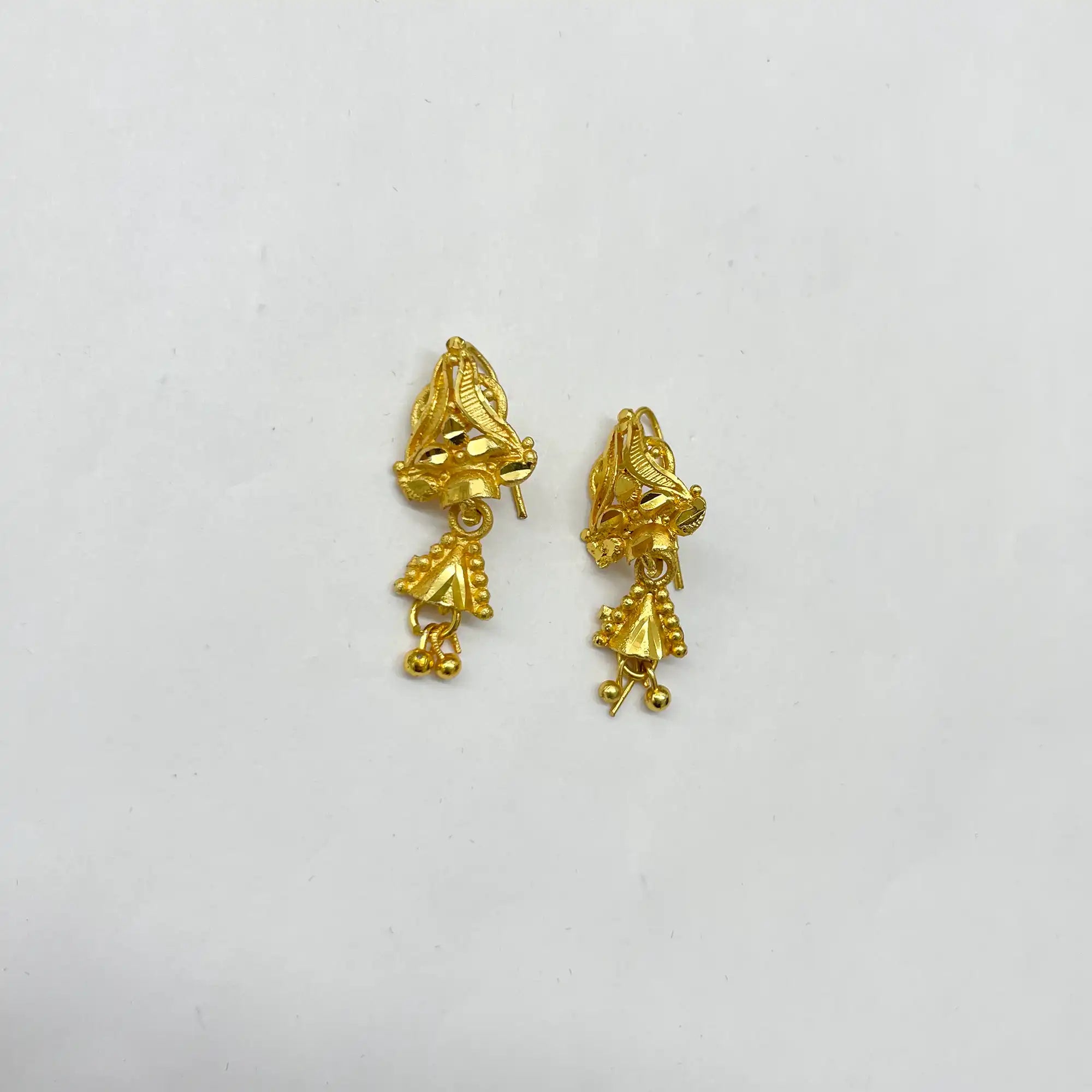 Gold Plated Oxidised Earrings IJMGE 153