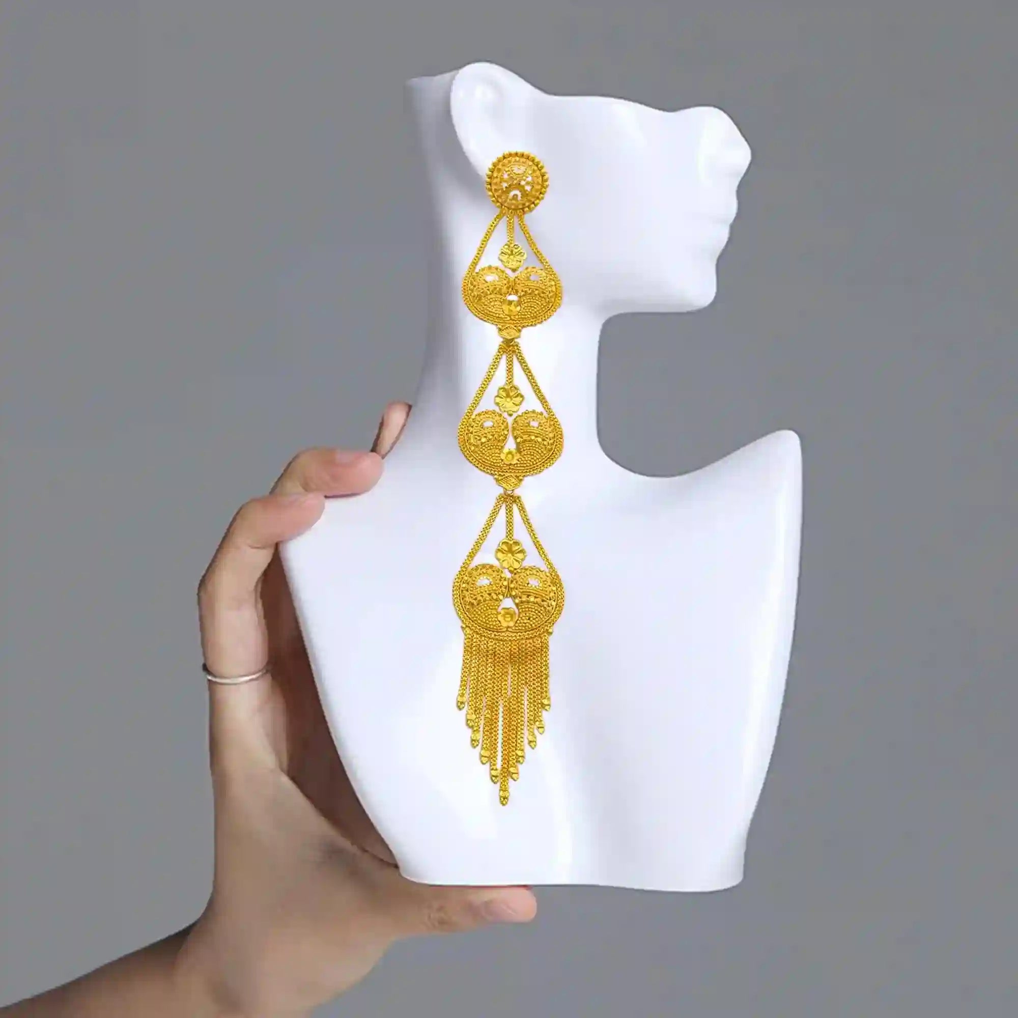 Gold-Plated Earrings, Gold-Plated Jewelry, Statement Earrings, Indian Jewelry Mall