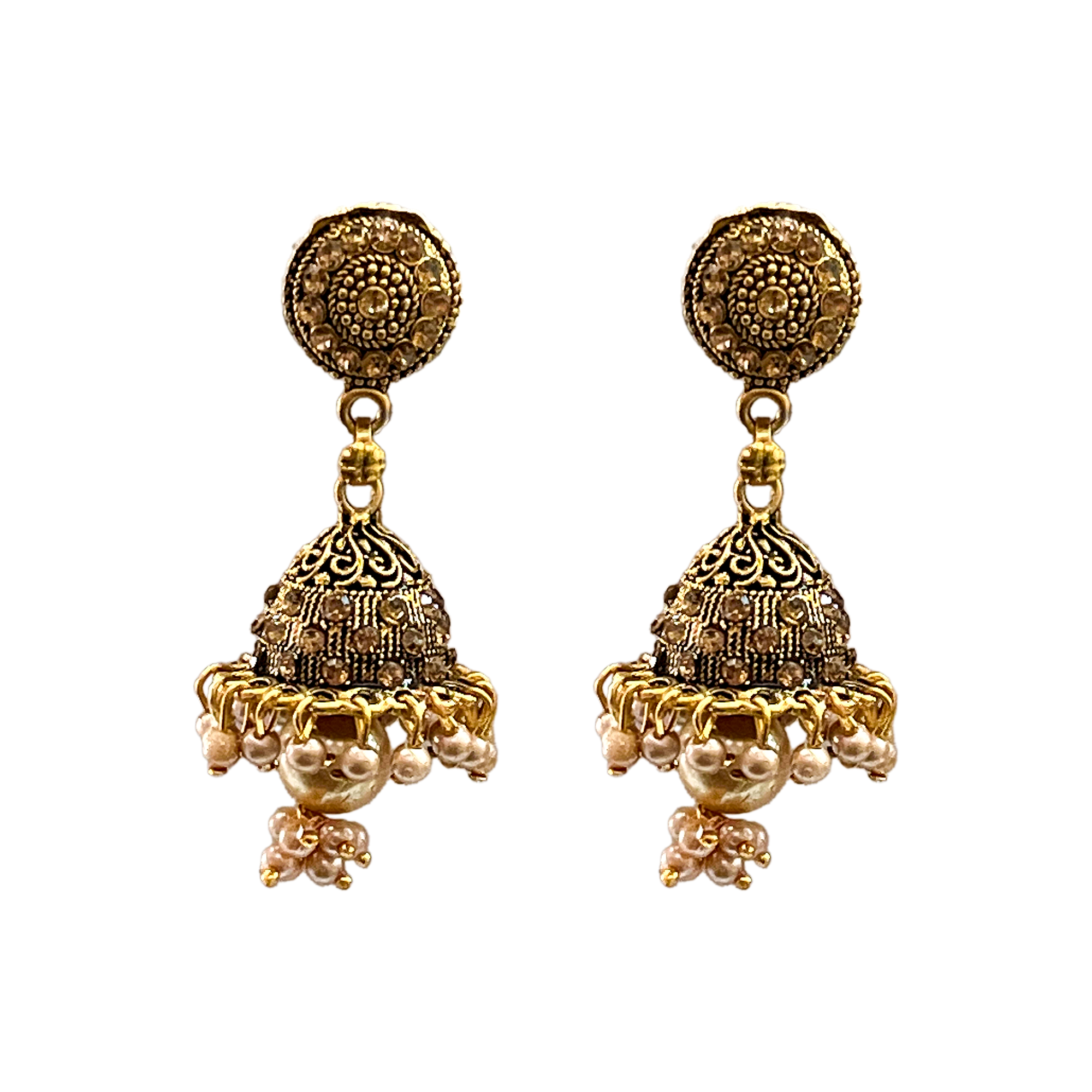Traditional South Indian Gold Jhumka Earrings