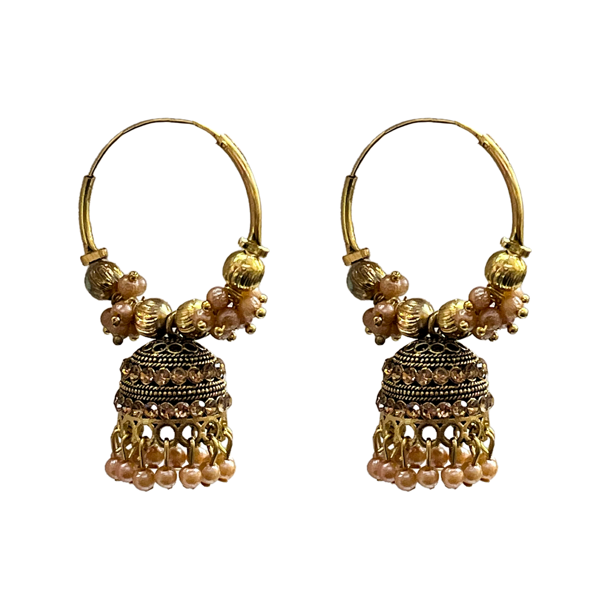 Light Weighted Gold Bali Earrings