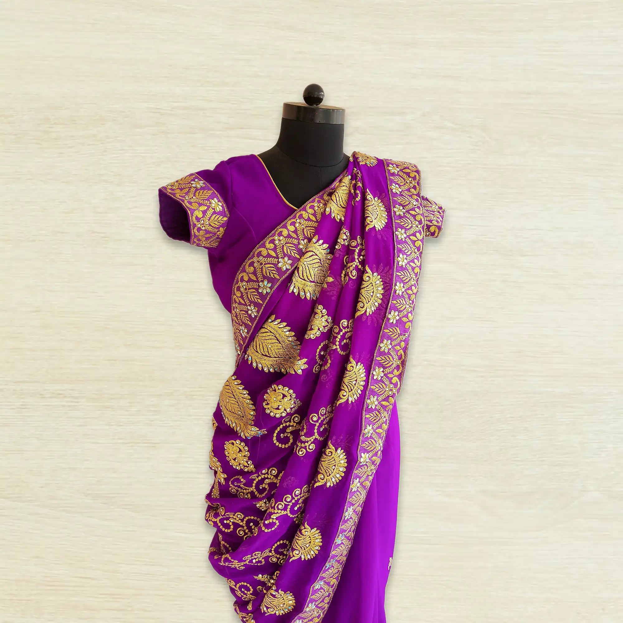 indian wedding saree, Embroidered Chiffon Sarees, hand embroidery saree, readymade saree blouse