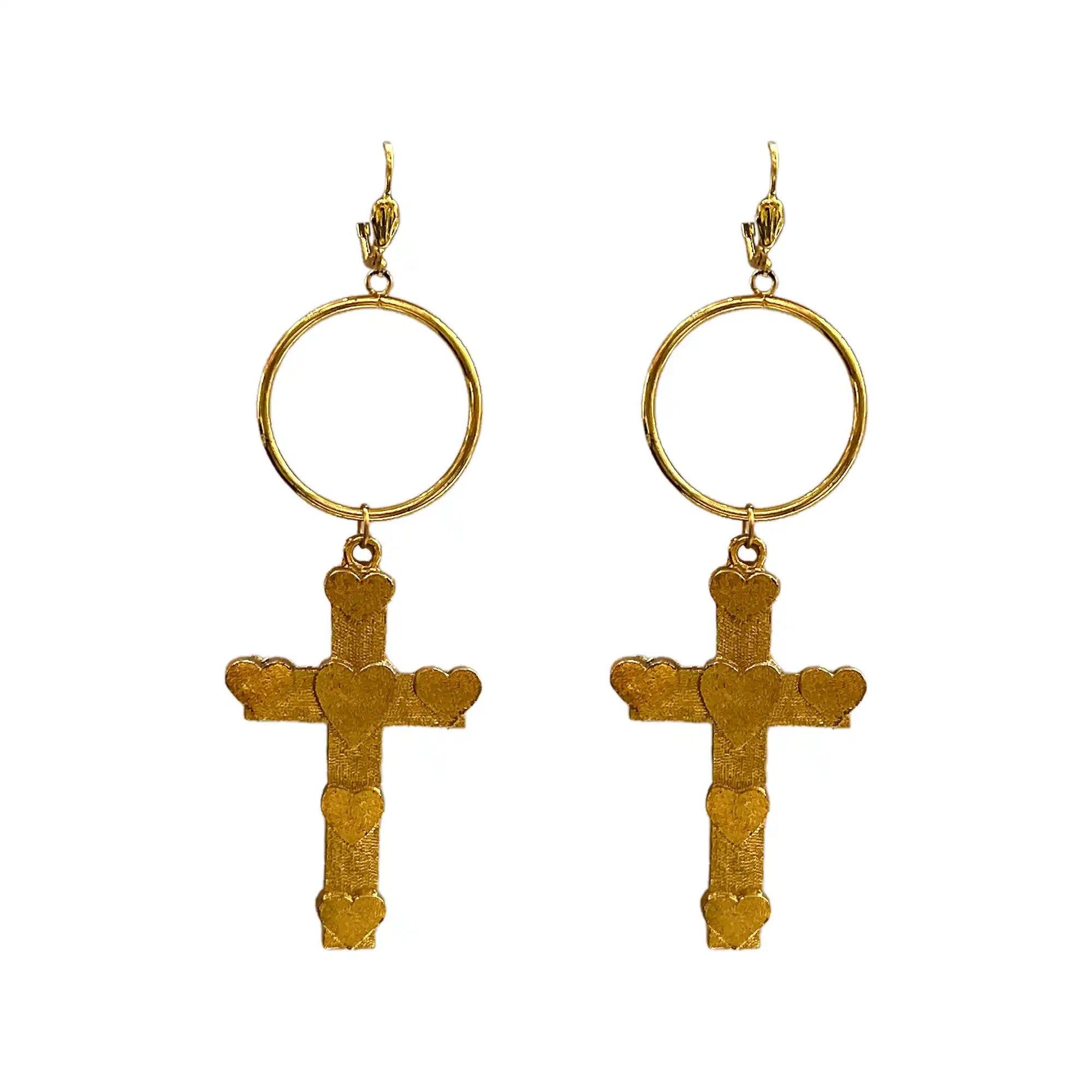 Gold Cross Earrings for Women