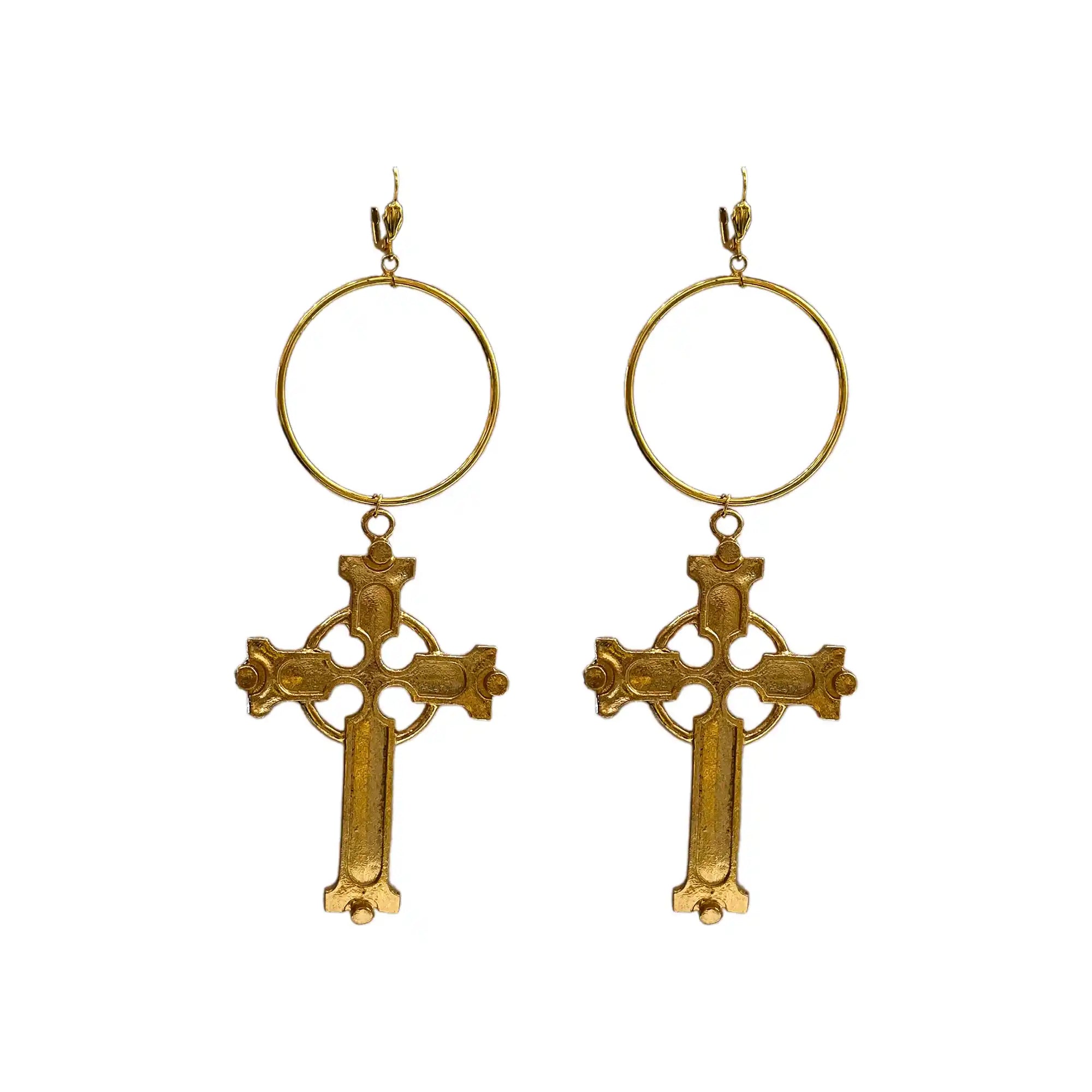 Gold Cross Earrings for Women