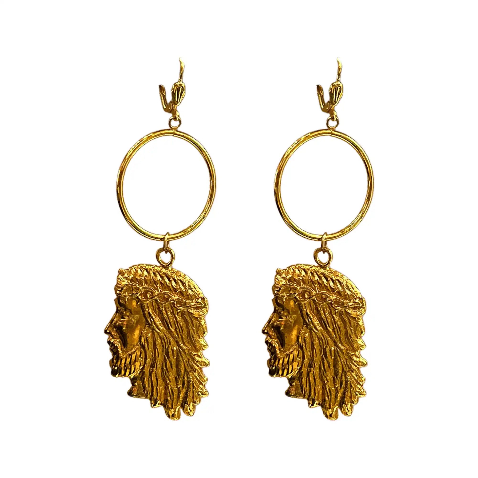 Jesus Lord Gold Plated Earrings