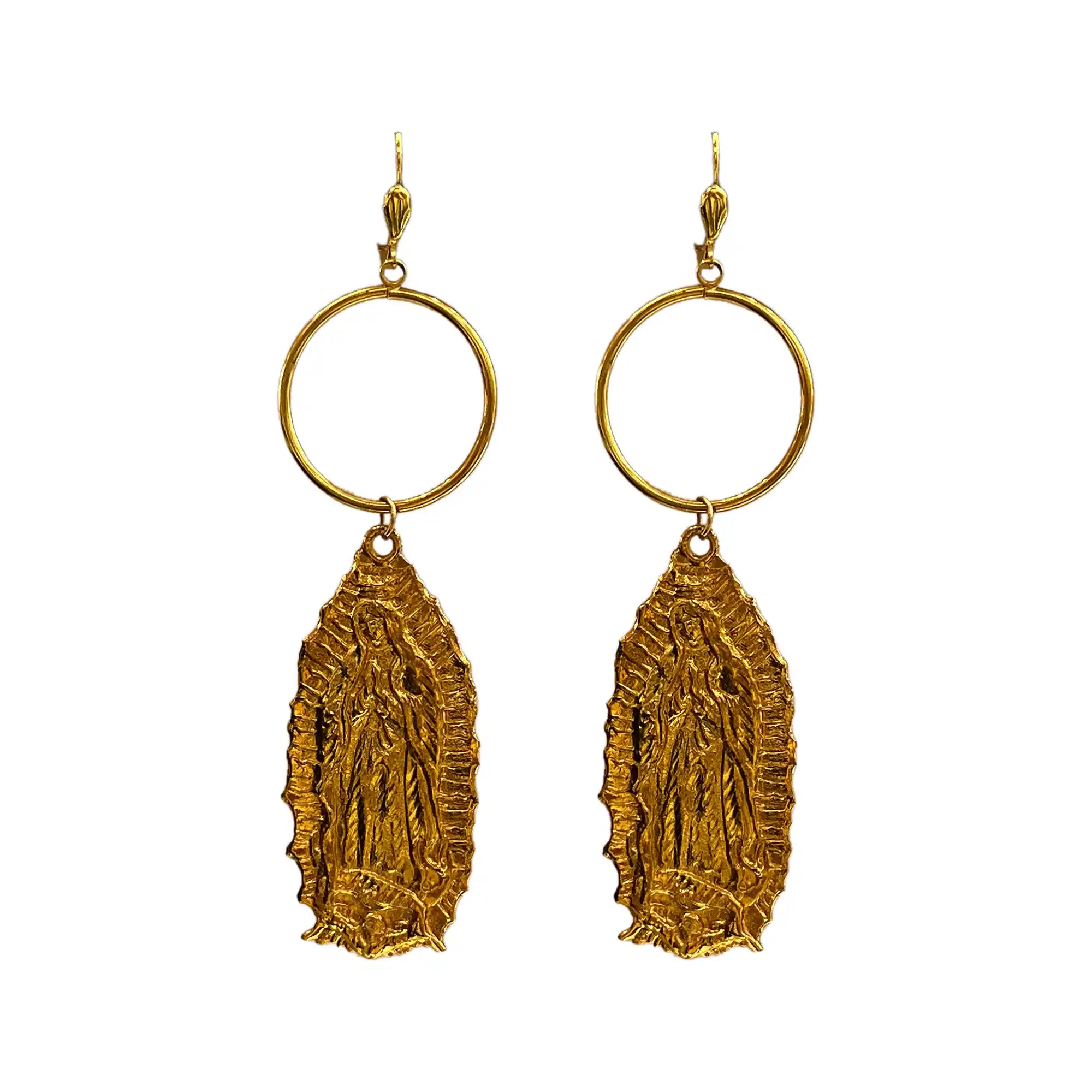 Mother Mary Gold-Plated Earrings