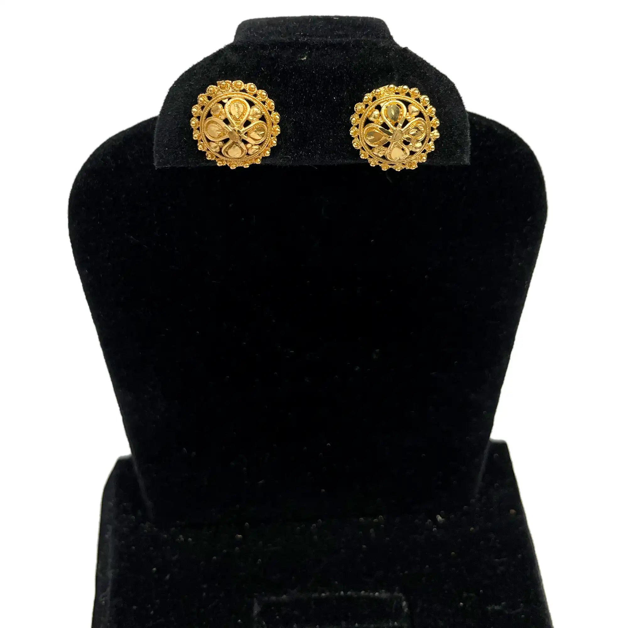 Golden Studded Flower Earrings SE 05
