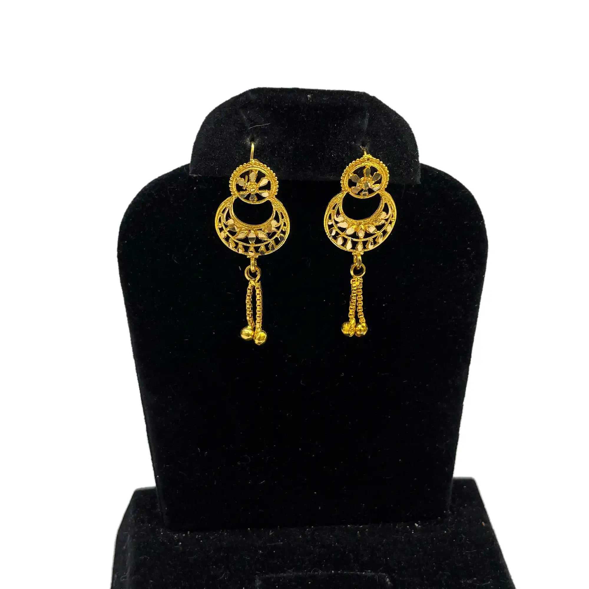 long dangle drop earrings, gold-plated jewelry, dubai gold earrings, gold-plated earrings, indian jewelry mall