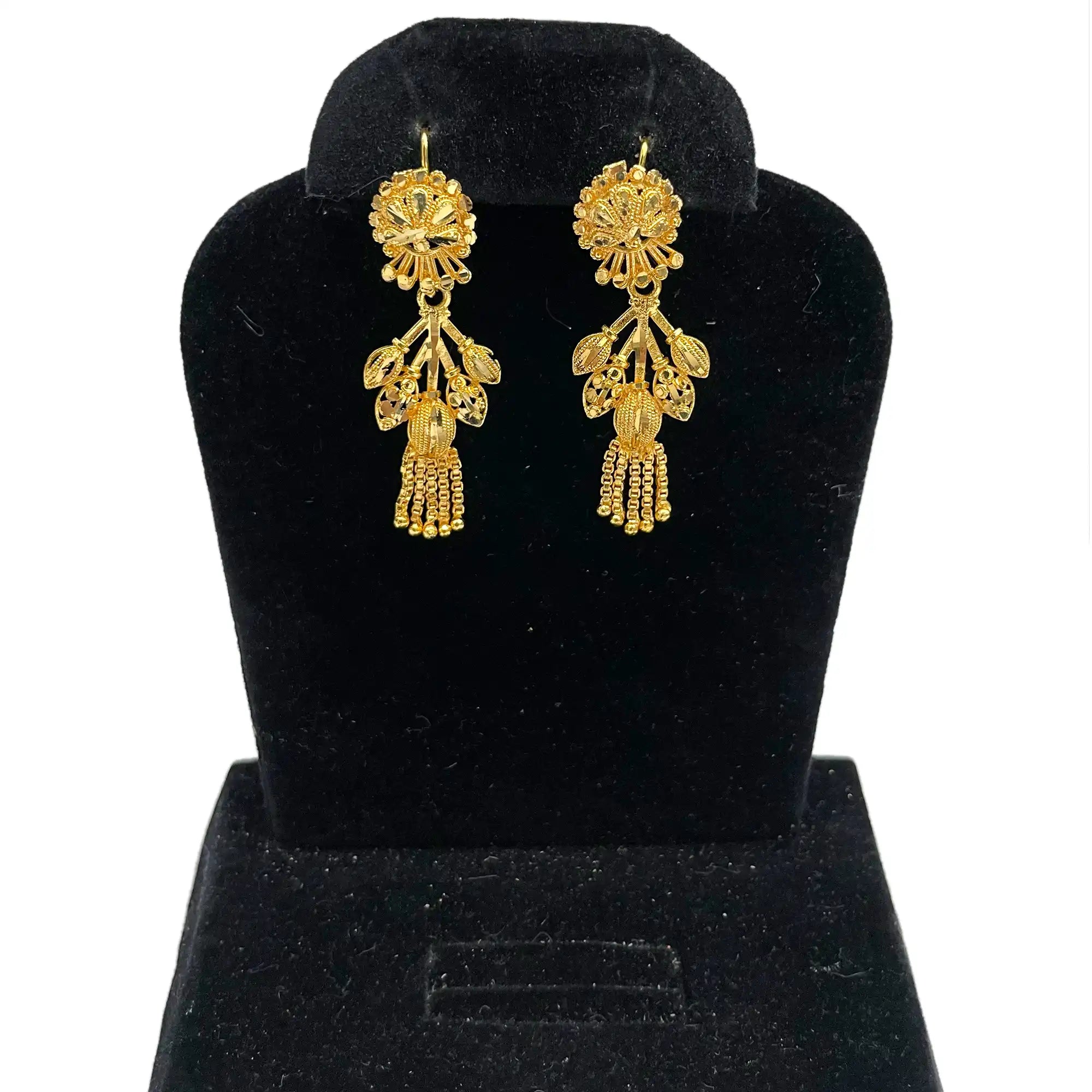 gold dangle drop earrings, unique design earrings, wededing earrings