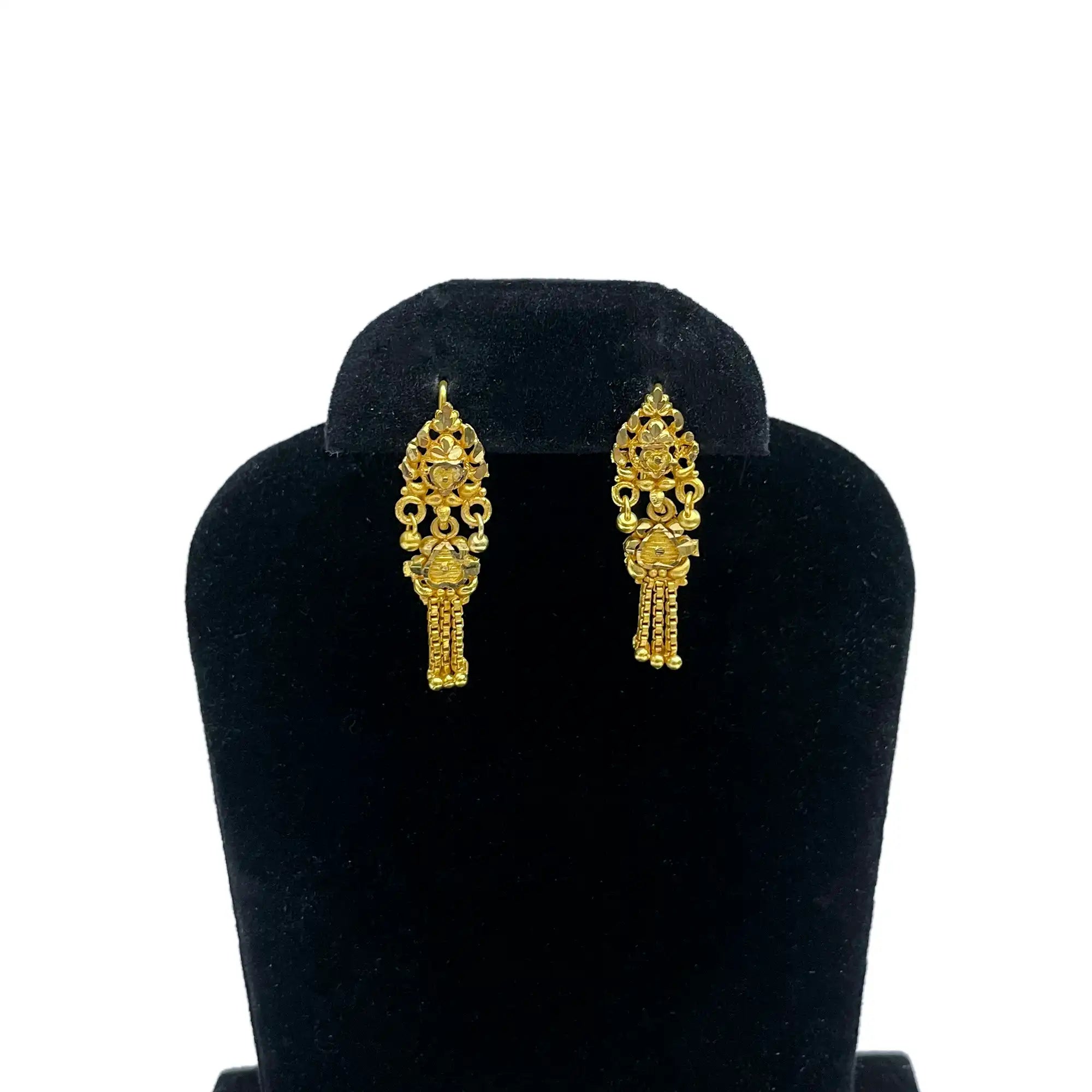 golden danglen earrings, drop earrings, long earrings, daily wearing earrings