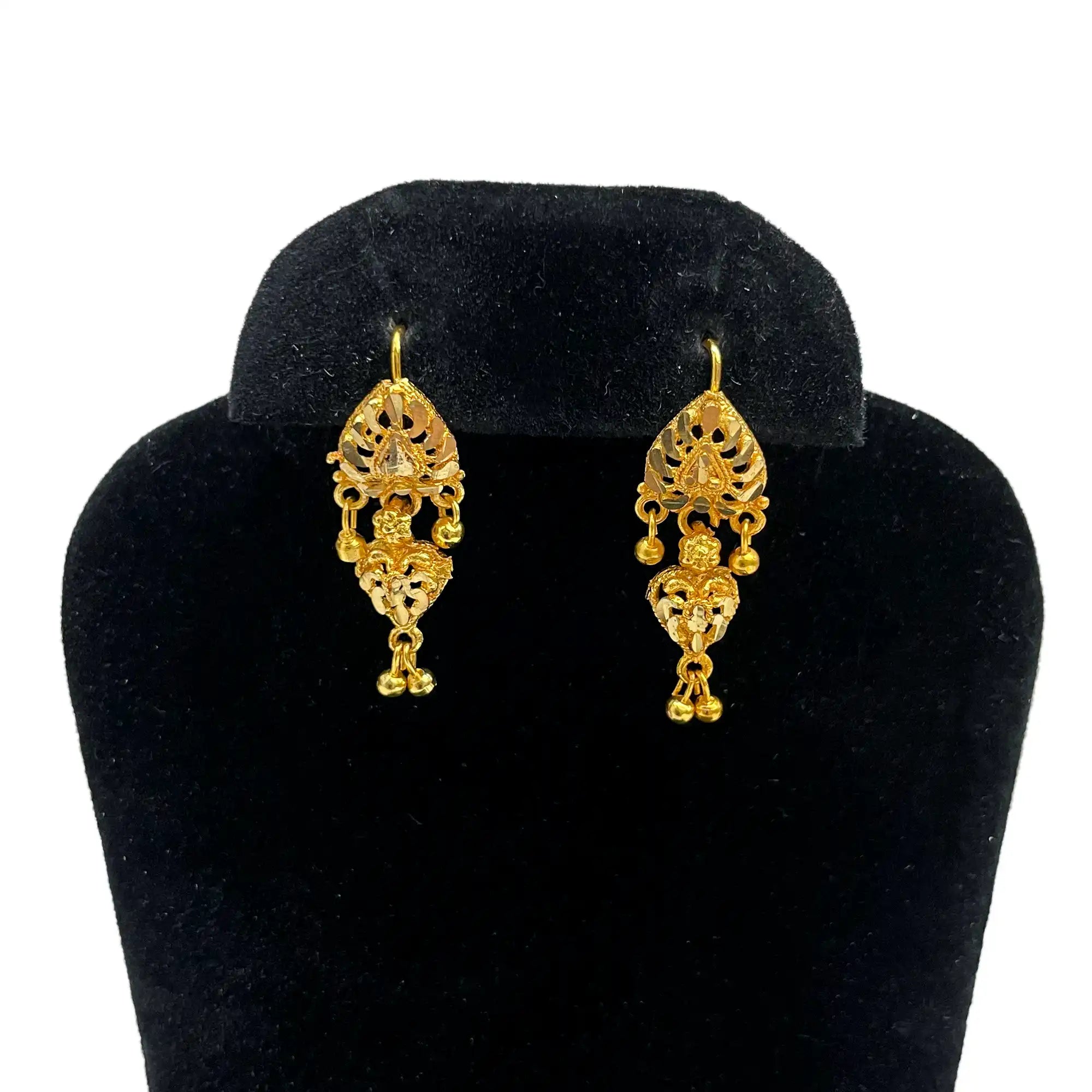 gold drop earrings, indian jewelry, traditional earrings