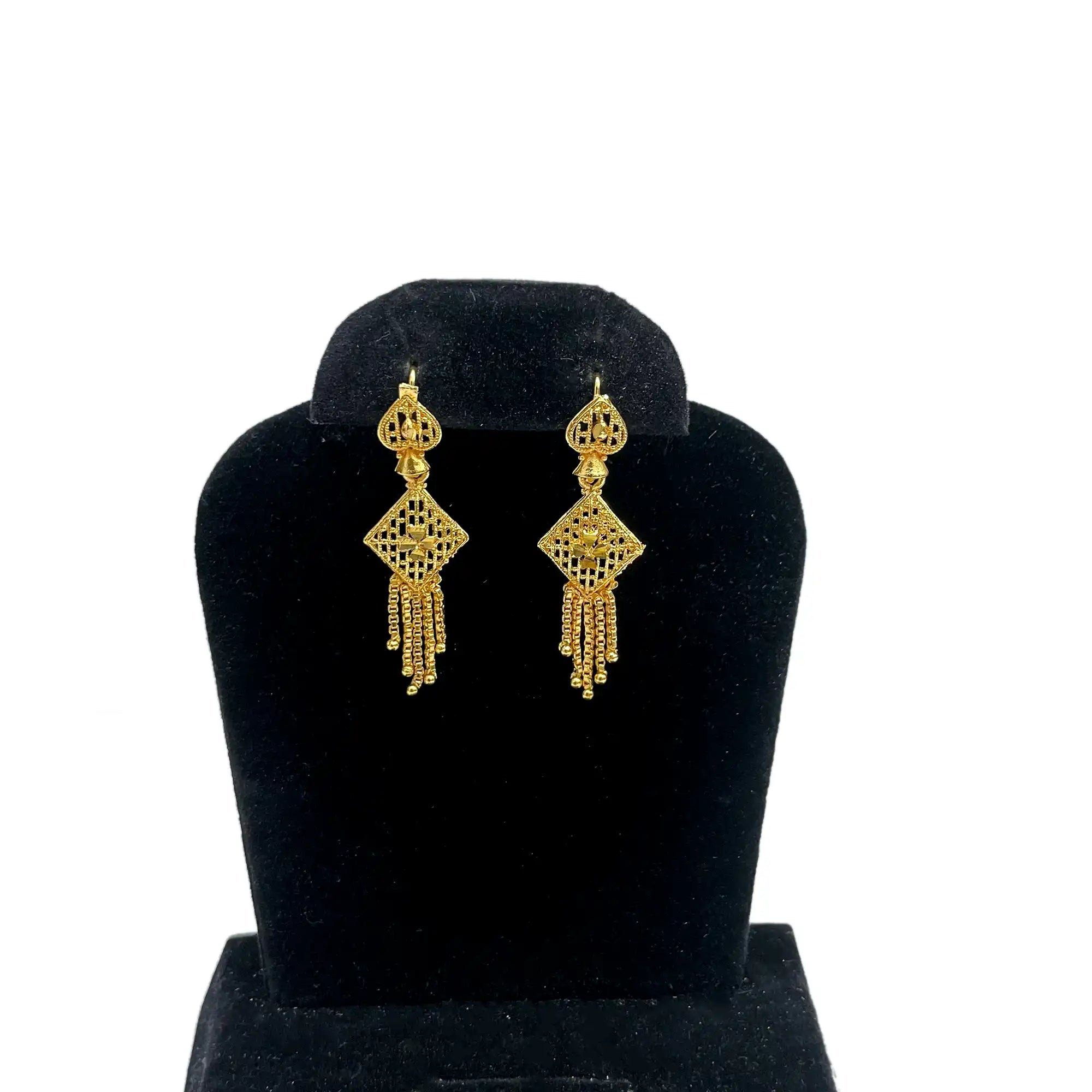 gold dangle pearl earrings, dubai wedding earrings