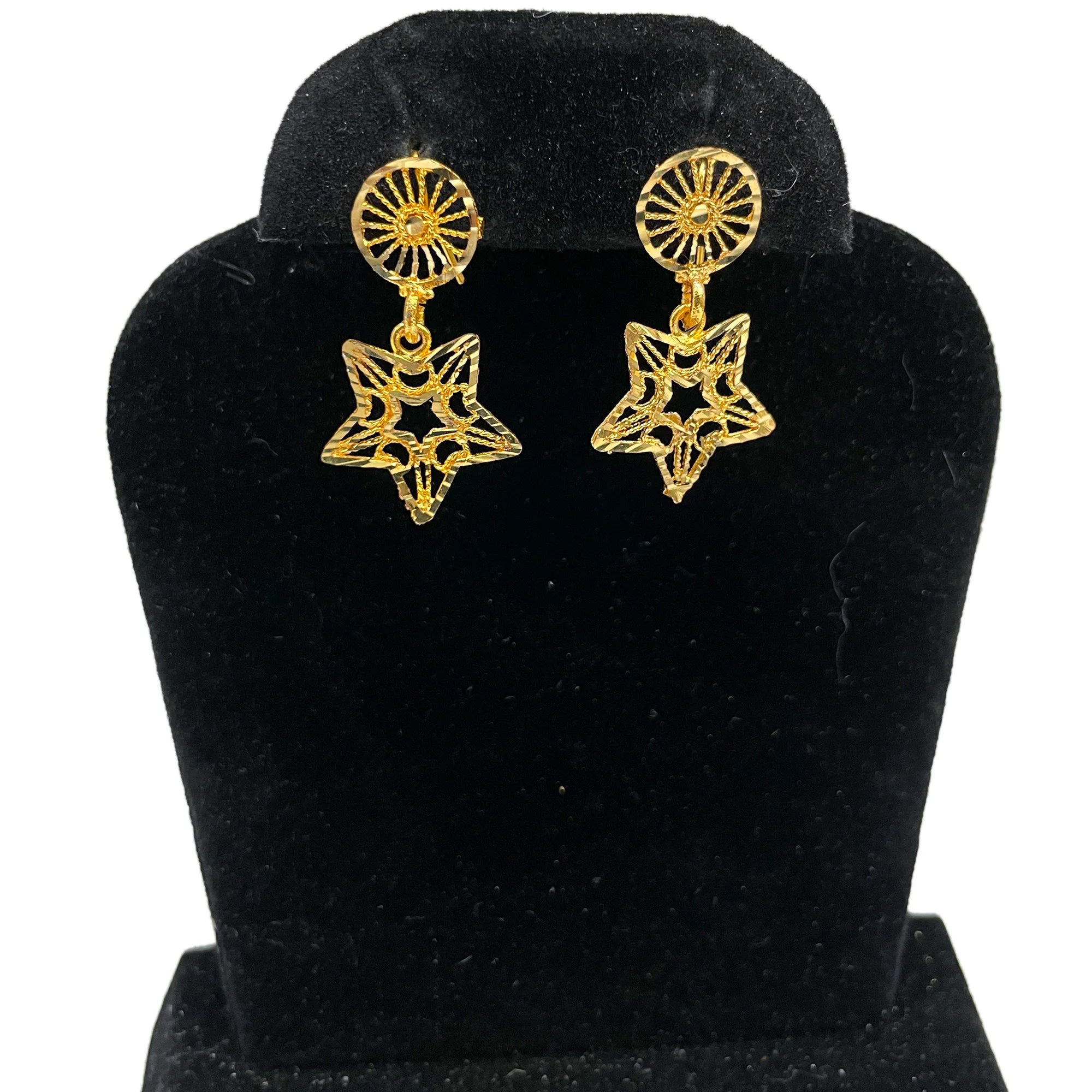 Floral Gold Star Earrings for Gift IJMGE 137