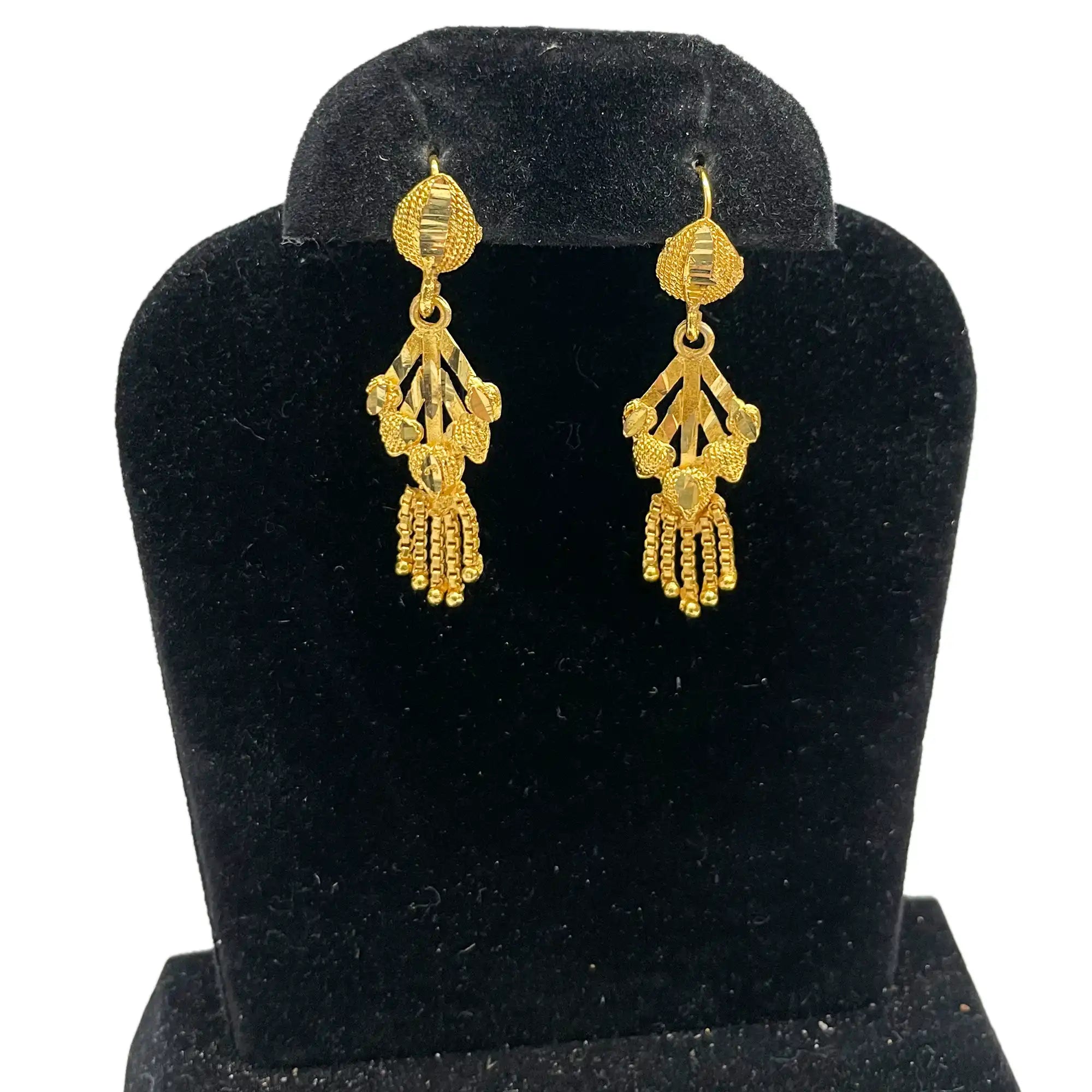 dangle drop earrings, gold-plated earrings,  bridal wedding earrings, indial jewelry mall, gold-plated jewelry