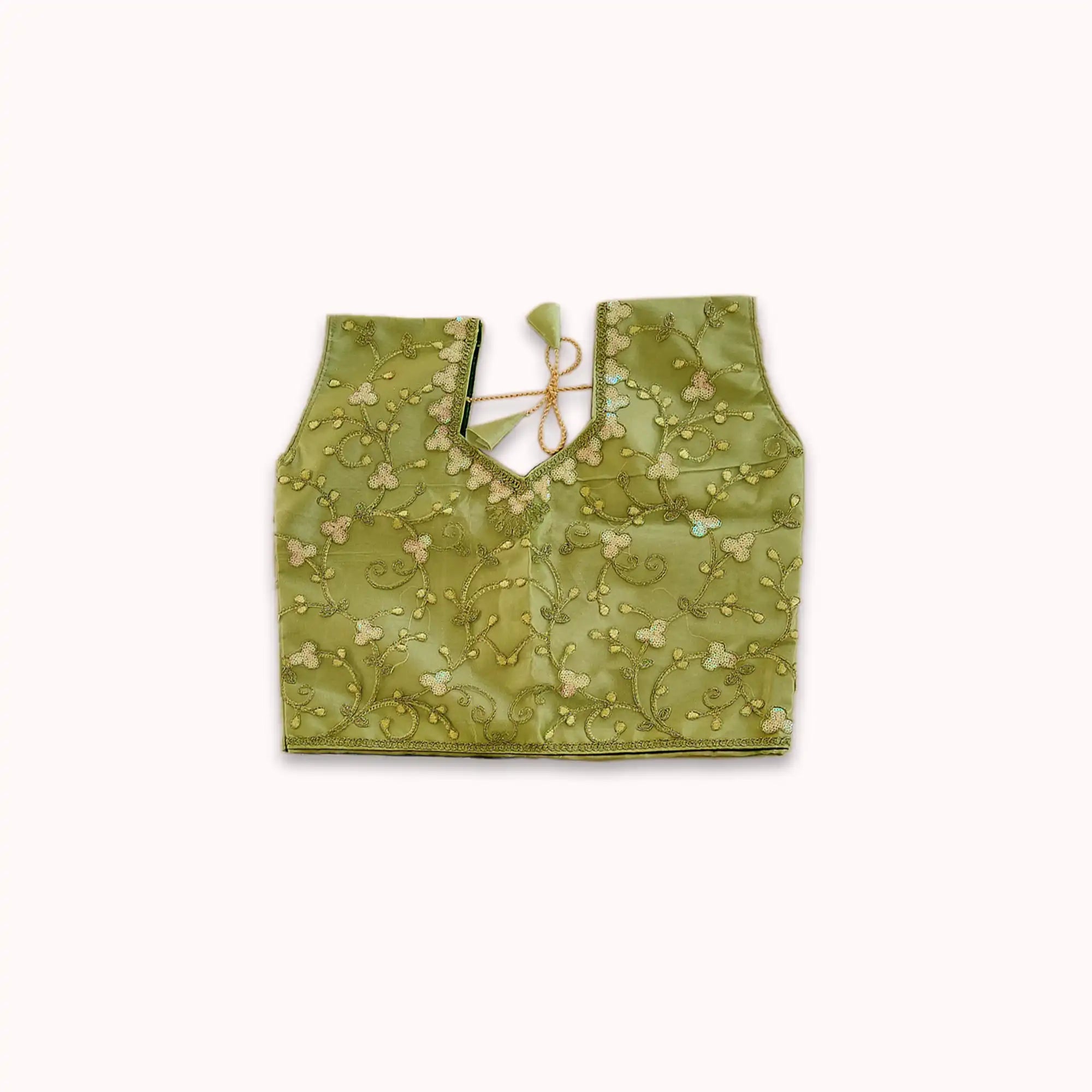 Green Net Embroidered work blouse