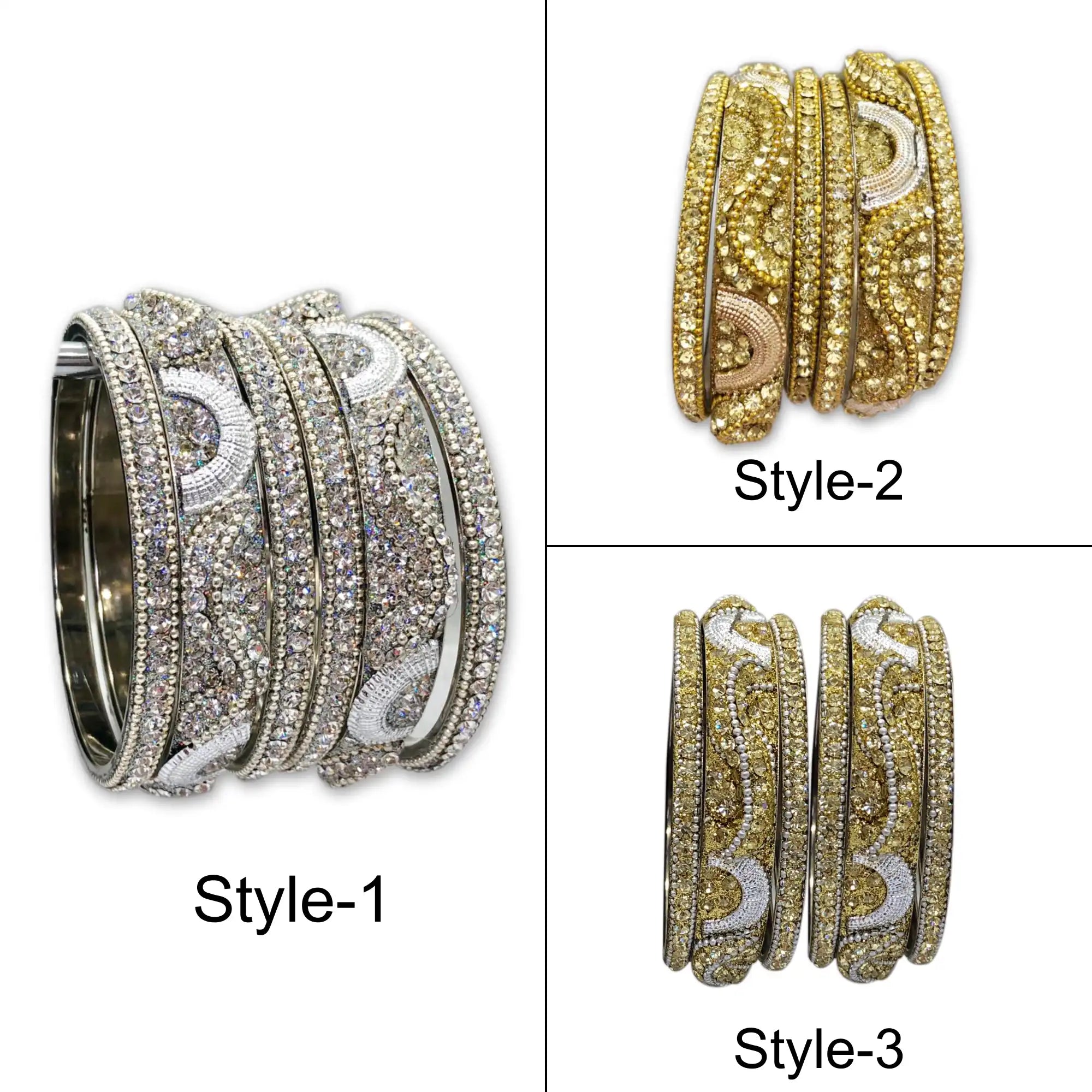 Gold-Plated CZ bangles, Gold-Plated Bangles, gold-plated jewelry, cz stone bangles, indian jewelry mall