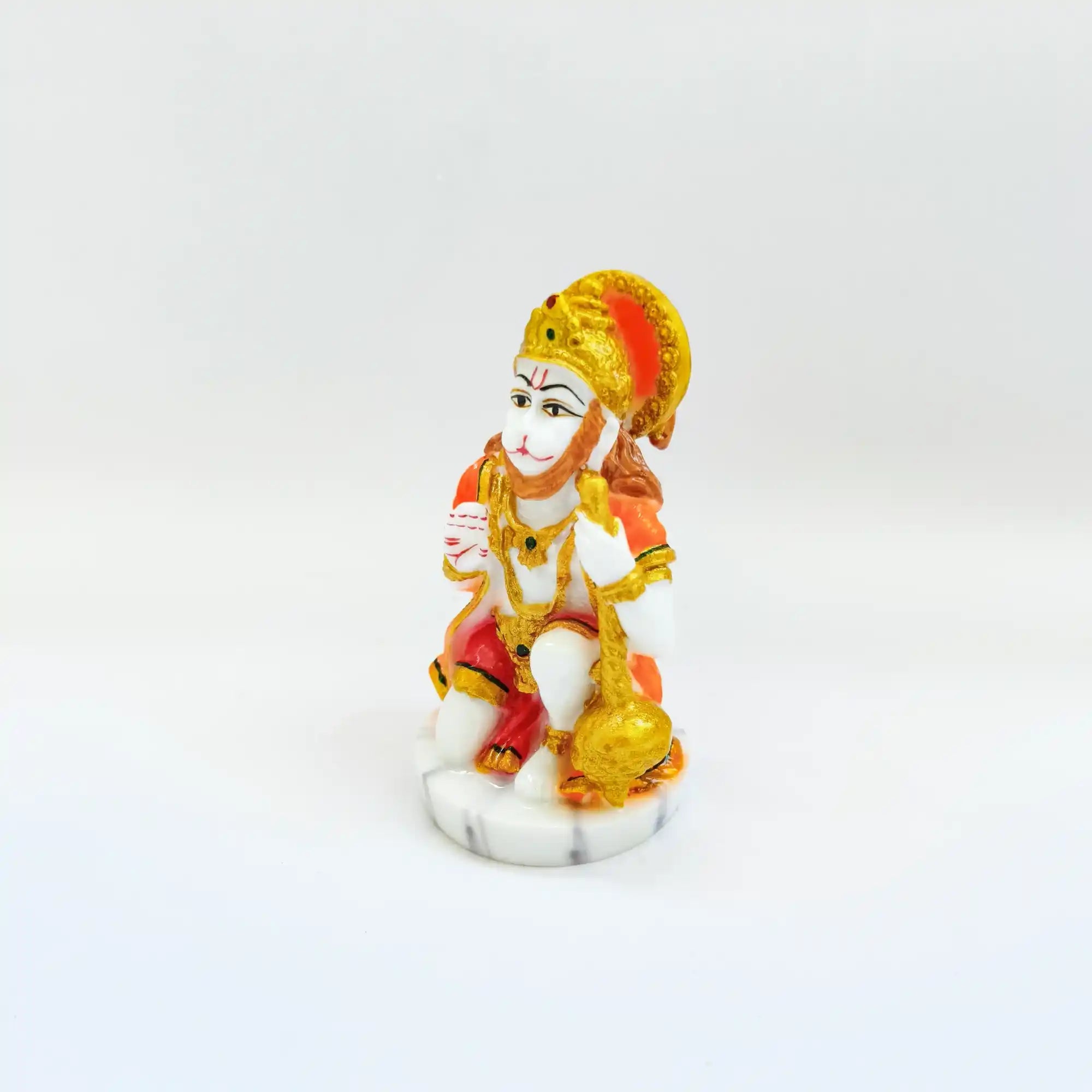 White & Orange Lord Hanuman Giving Blessing Idol GI 13