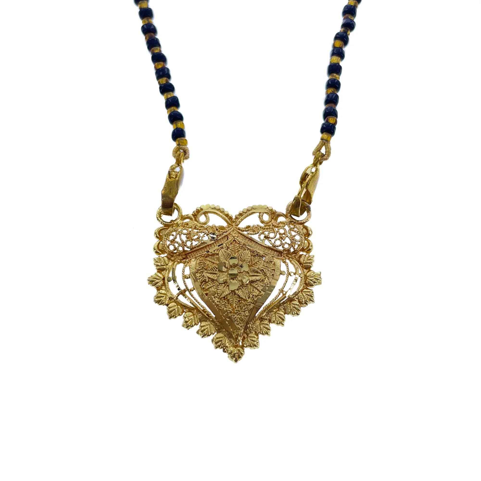 new bride gold mangalsutra, south indian necklace, long mangalsuta, dainty mangal sutra, honeymoon mangalsutra necklace, black beads mangalsutra necklace