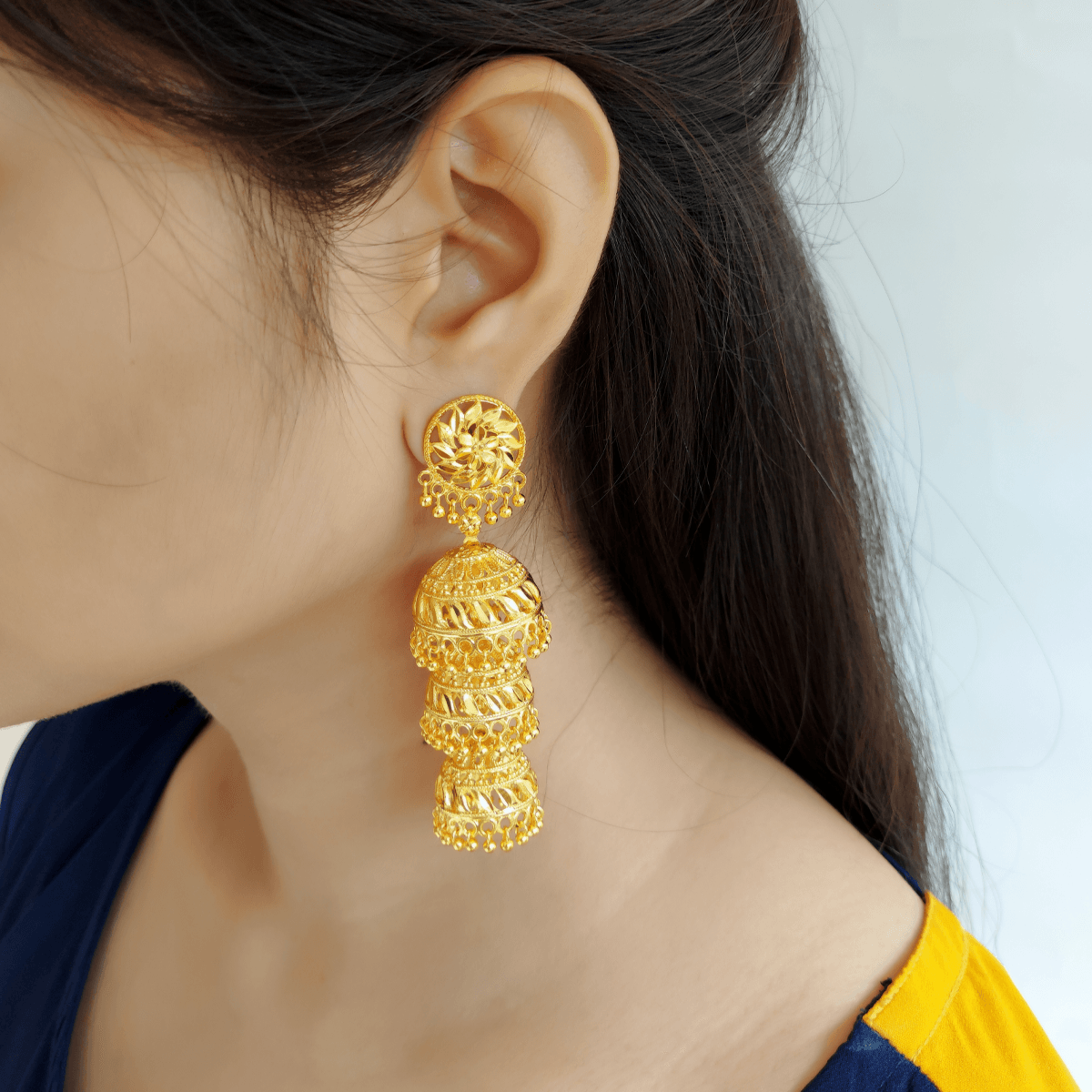 Gold Plated Jhumki Earrings KE 16