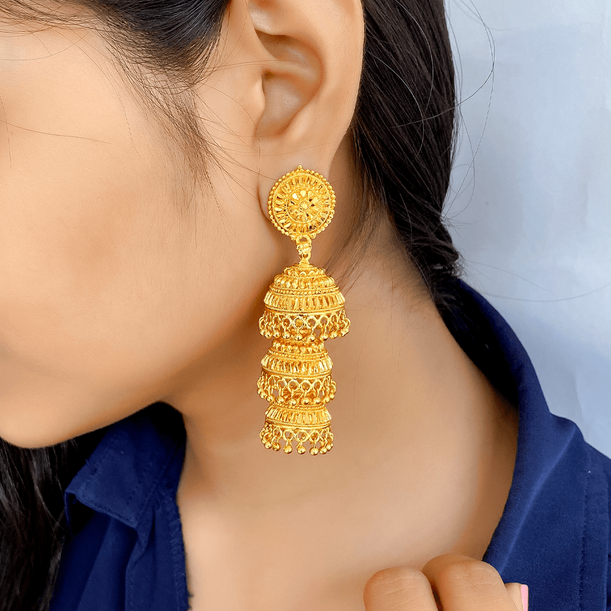 Gold Plated Jhumki Earrings