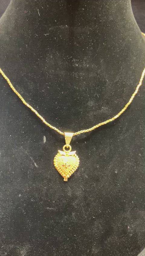 Gold Plated 'HEART SHAPE' Pendant Necklace
