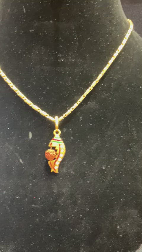 Gold Plated 'SHANKH' Pendant Necklace