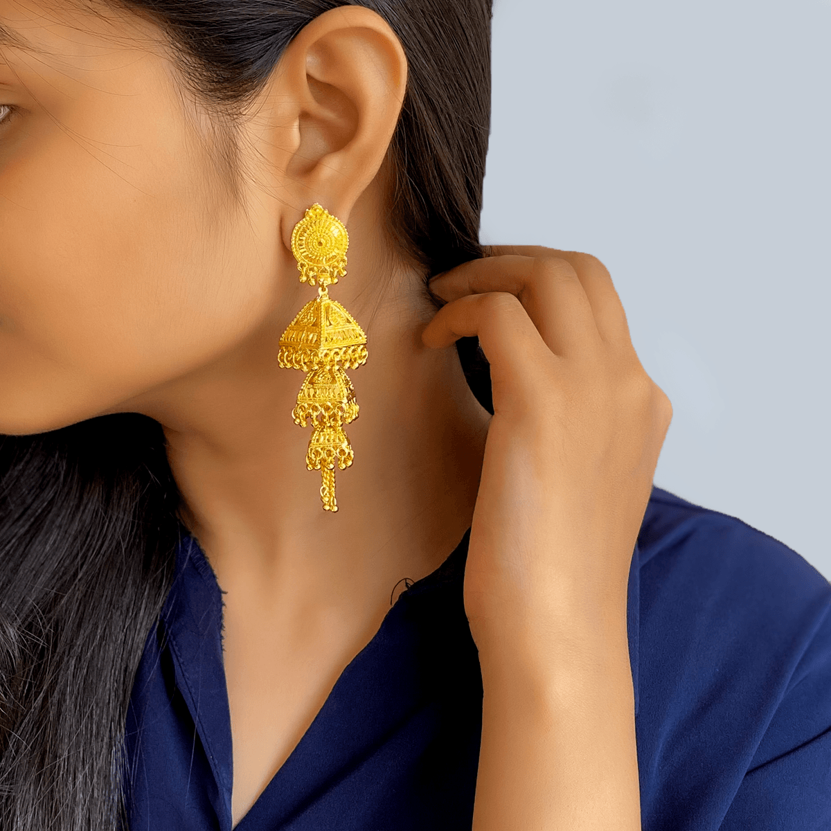 Gold Plated Jhumki Earrings KE 12