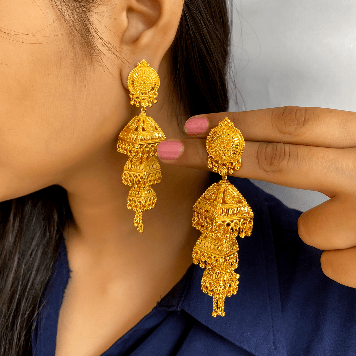 Gold Plated Jhumki Earrings KE 12