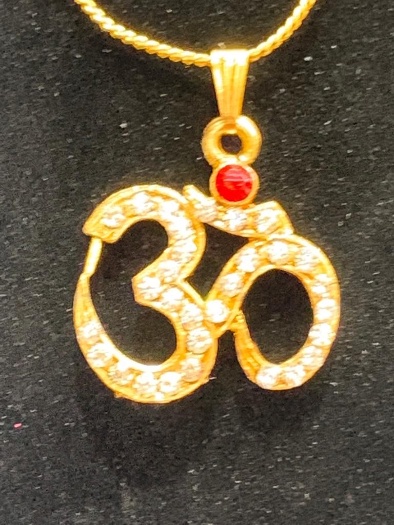 Gold Plated 'OM' Pendant Necklace NK 127
